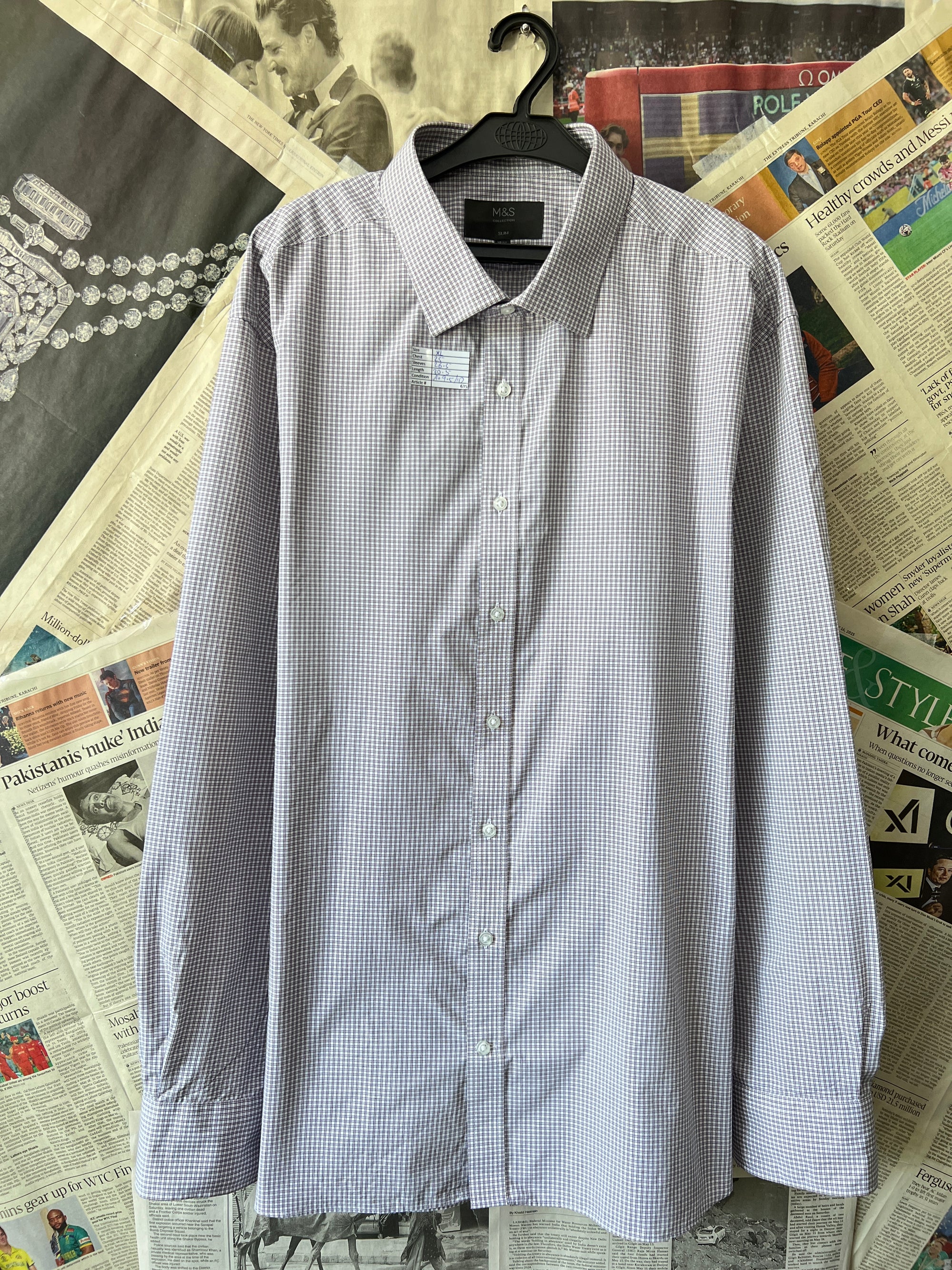 M&S® XL | Chest: 25" | Check | Shirt | 635 - Genuine Maal