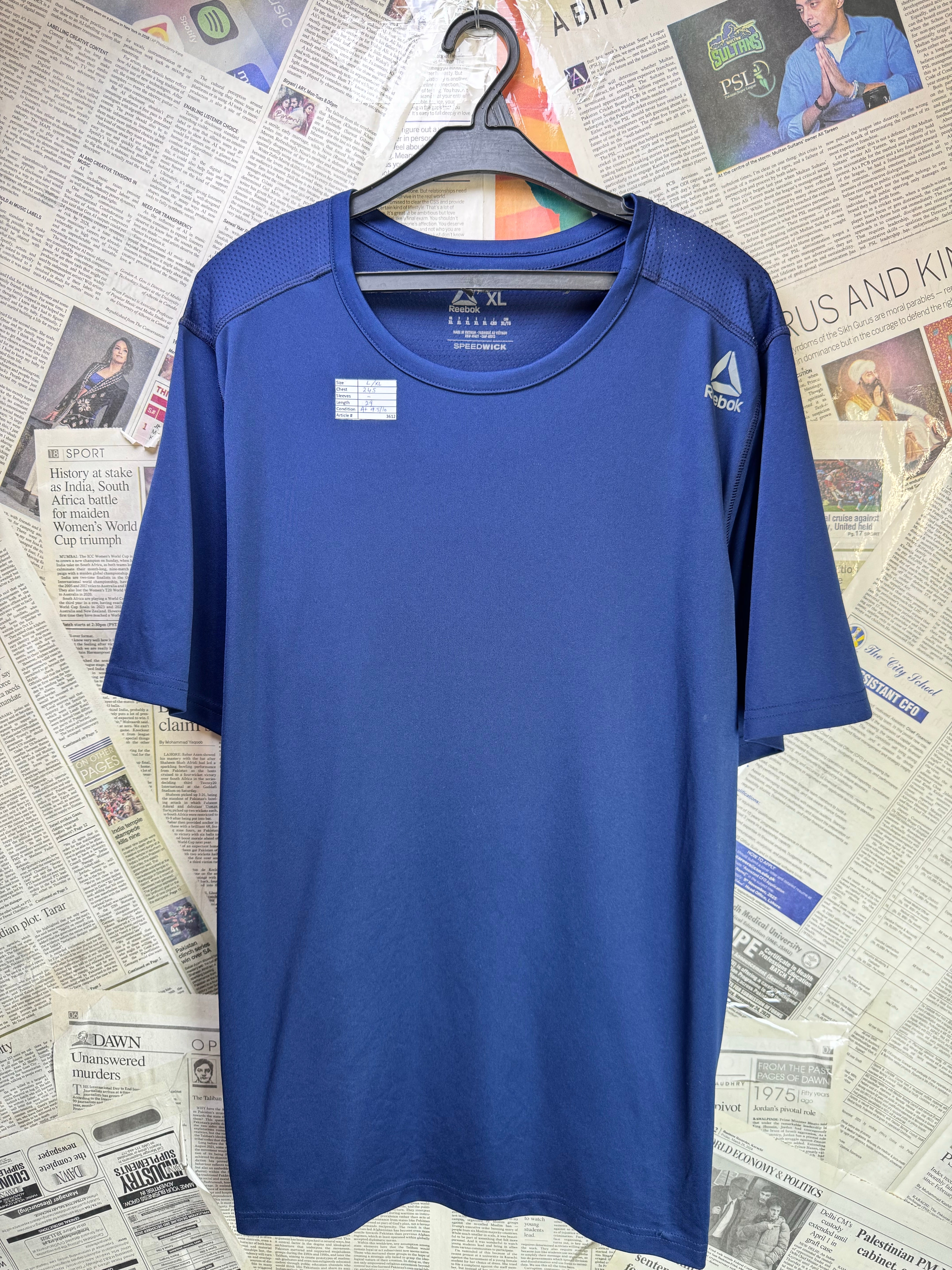 Reeb*k® L/XL | Chest: 24.5" | Blue | Sports T-Shirt | 3612 - Genuine Maal