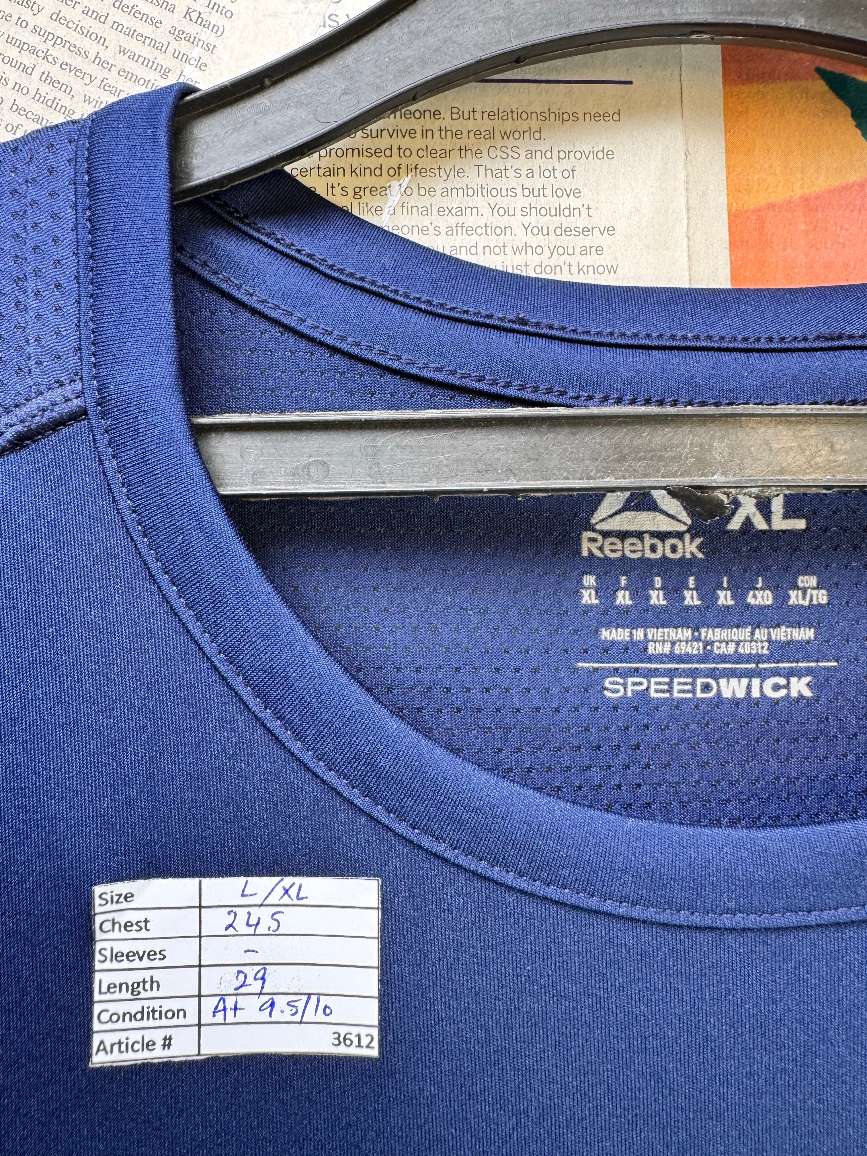 Reeb*k® L/XL | Chest: 24.5" | Blue | Sports T-Shirt | 3612 - Genuine Maal