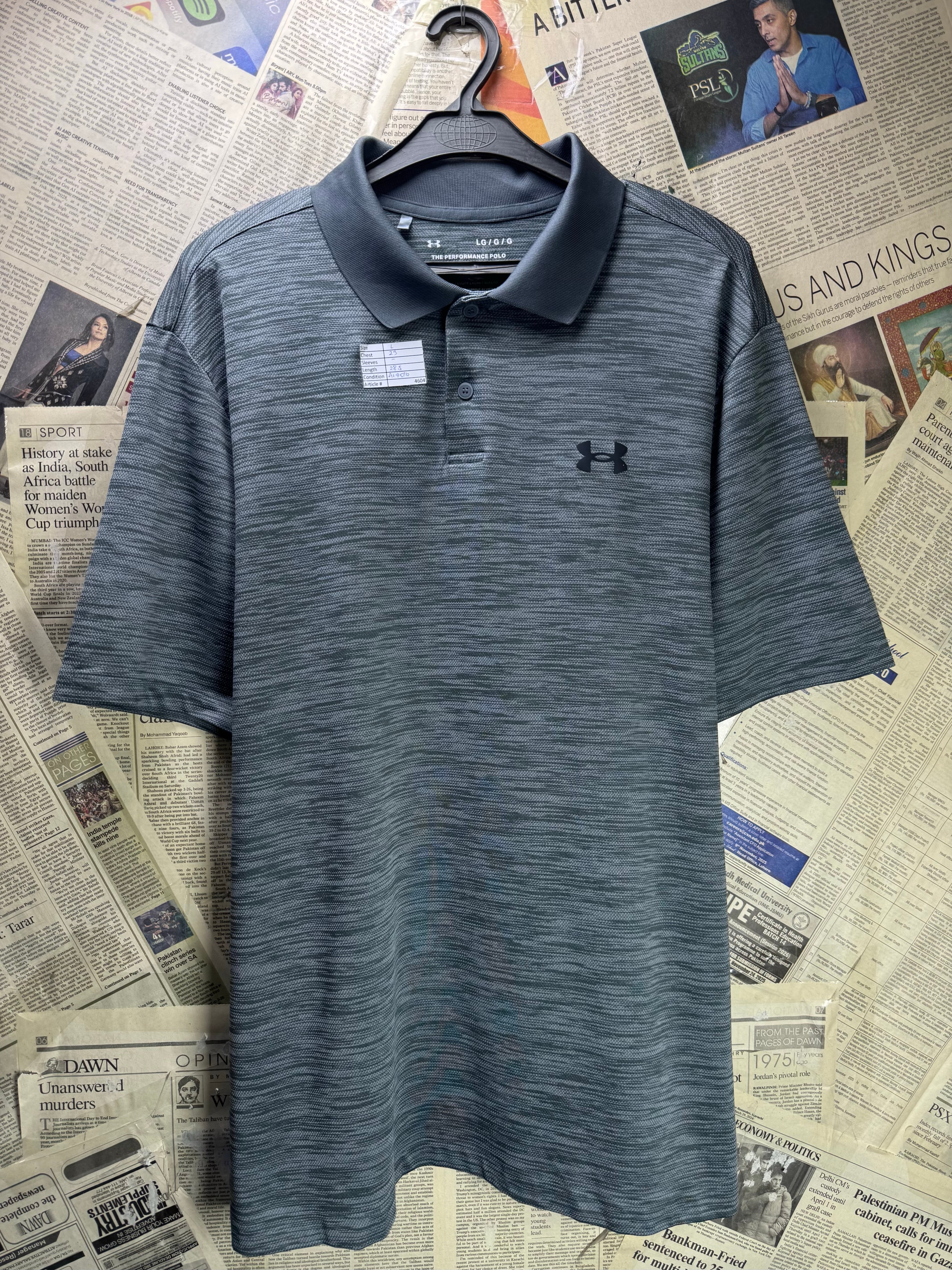 Under Armo*r® Large | Chest: 23" | Grey | Golf Polo | Poly - Elastane | 4604 - Genuine Maal