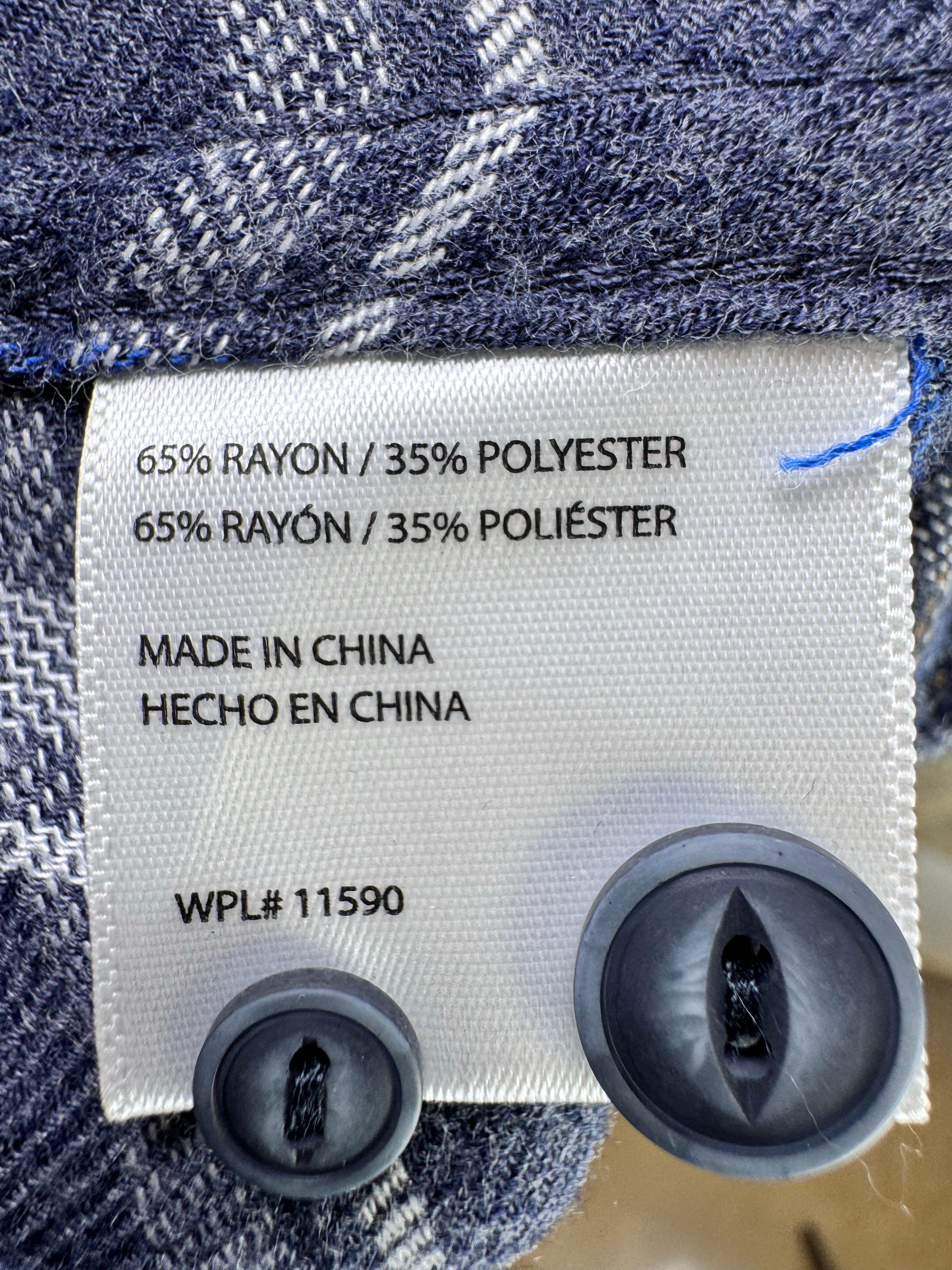 Weatherproof® XL | Chest: 25.5" | Blue Check | Shirt | Rayon - Poly | 3620 - Genuine Maal