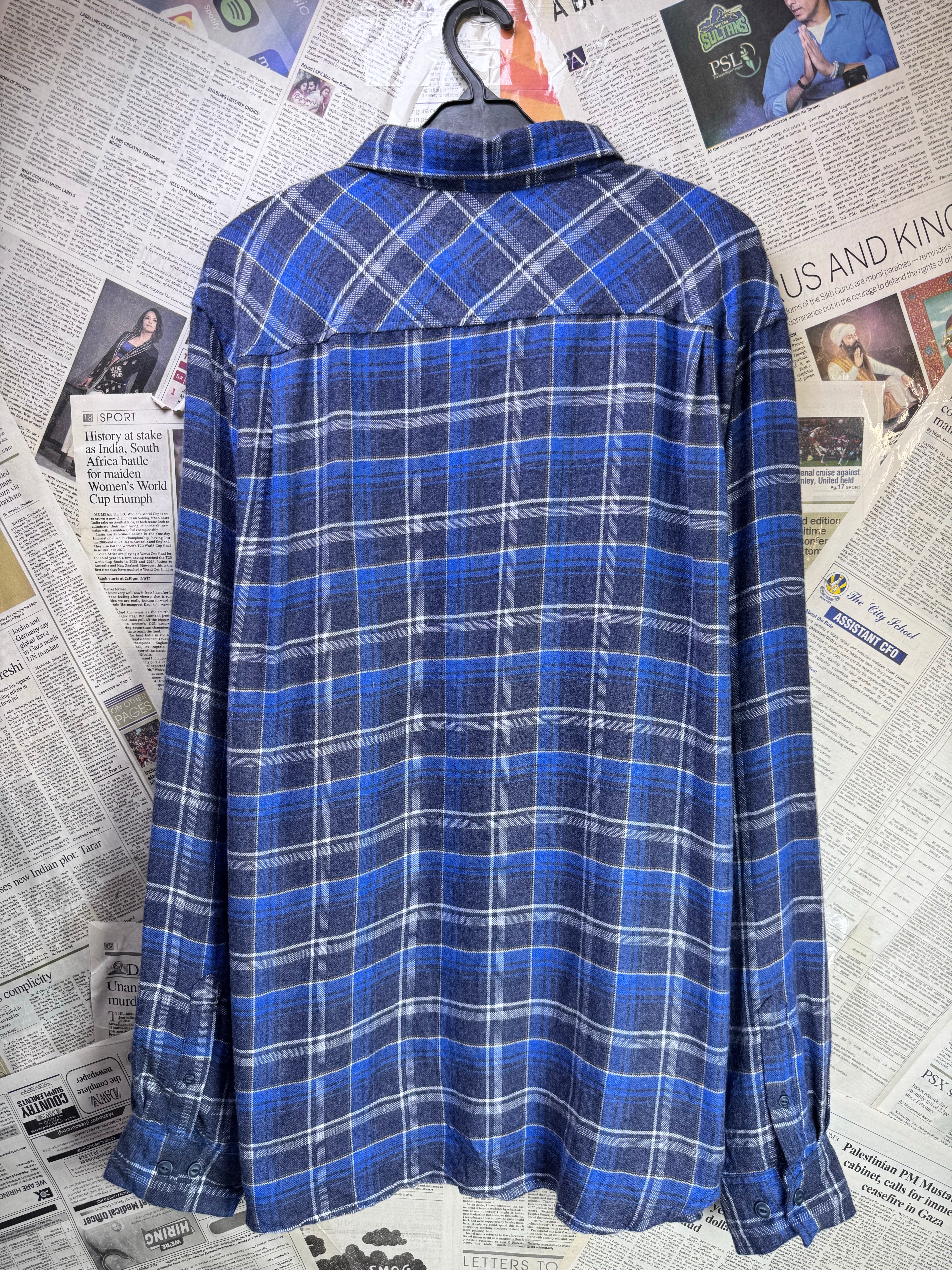 Weatherproof® XL | Chest: 25.5" | Blue Check | Shirt | Rayon - Poly | 3620 - Genuine Maal
