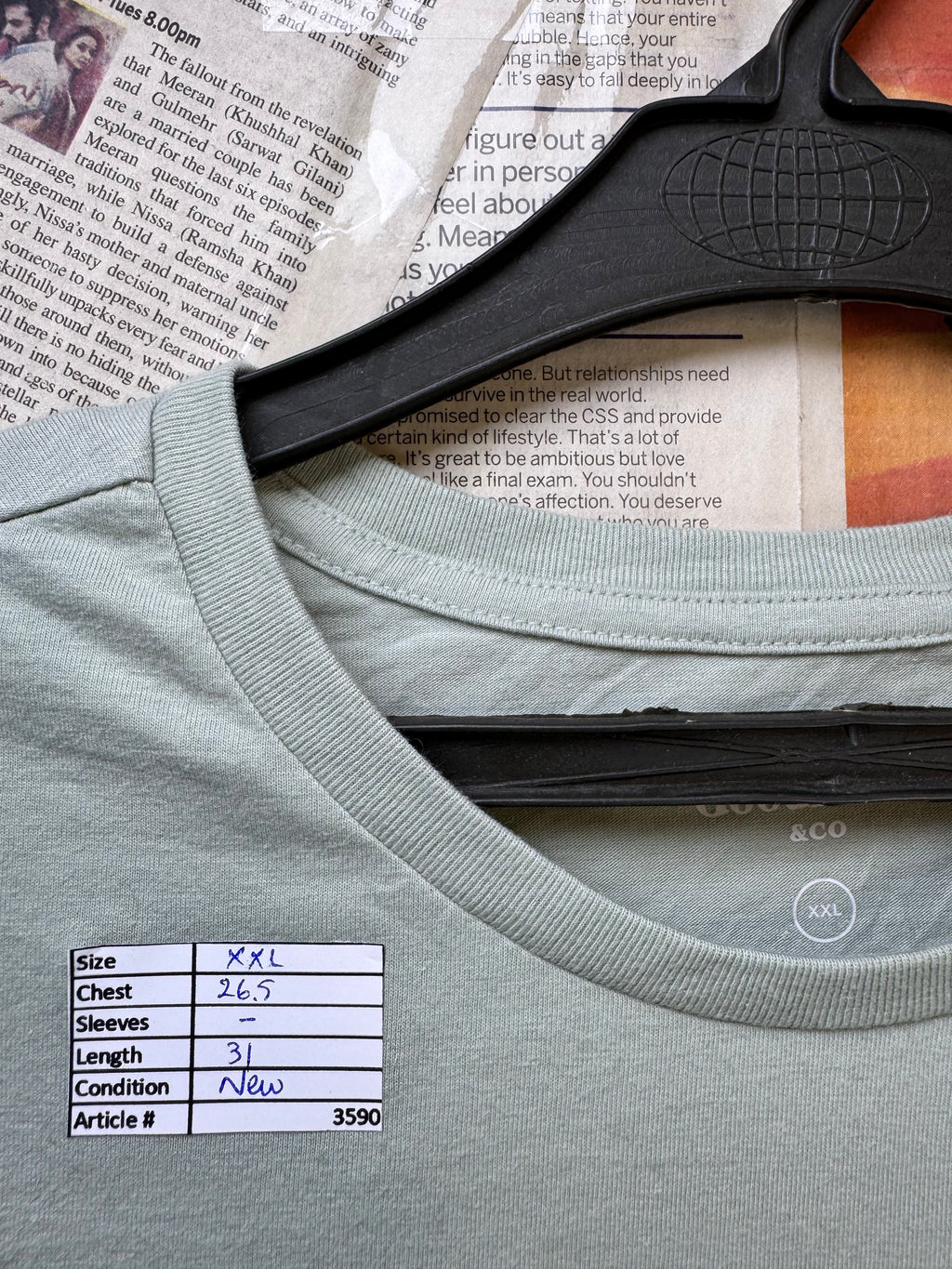 Goodfellow® XXL | Chest: 26.5"| Light Cucumber | T-Shirt | Cotton | 3590 - Genuine Maal