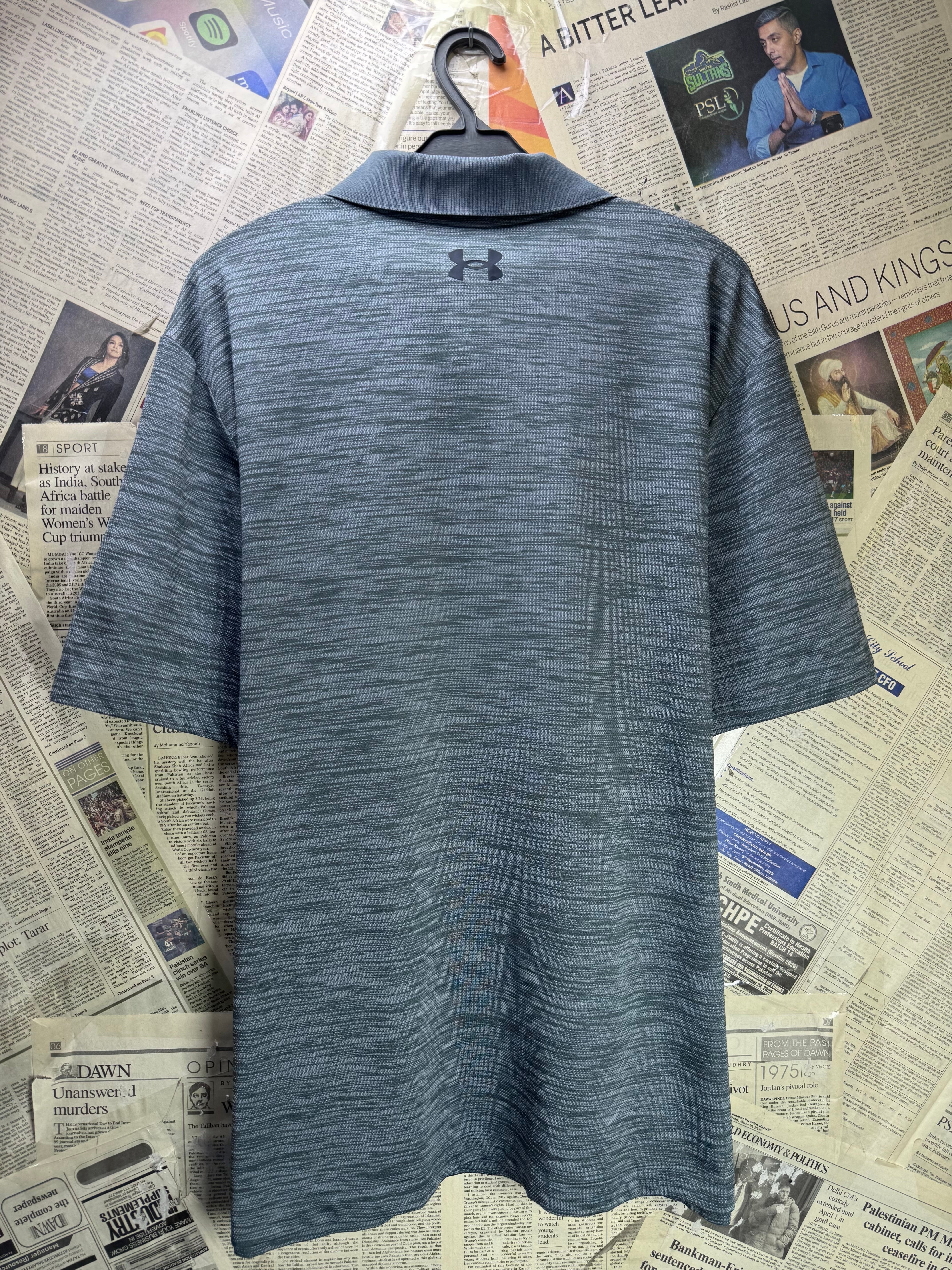 Under Armo*r® Large | Chest: 23" | Grey | Golf Polo | Poly - Elastane | 4604 - Genuine Maal