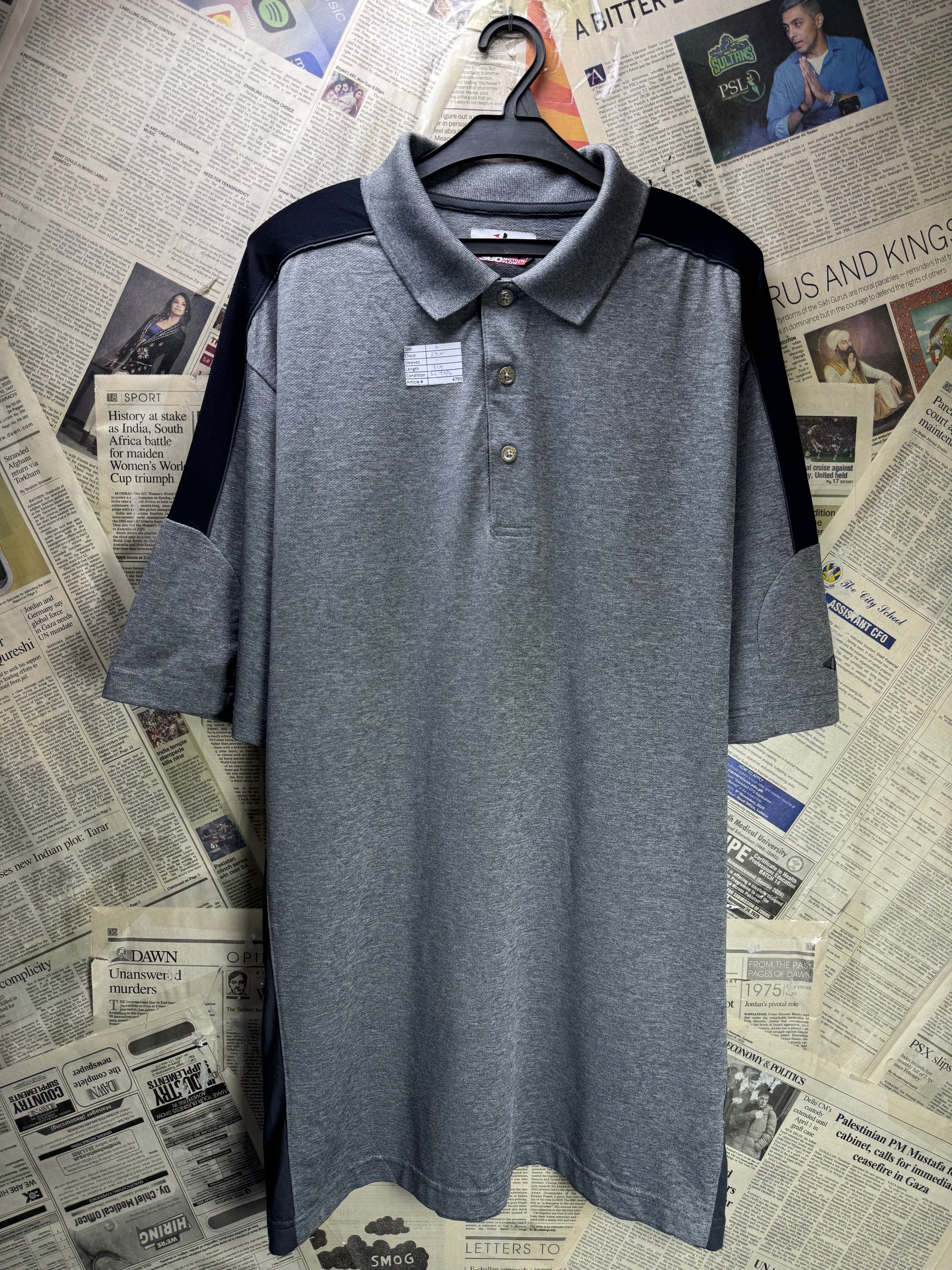 Grandslam® Large | Chest: 23.5" | Grey | Golf Polo | Poly - Elastane | 4790 - Genuine Maal