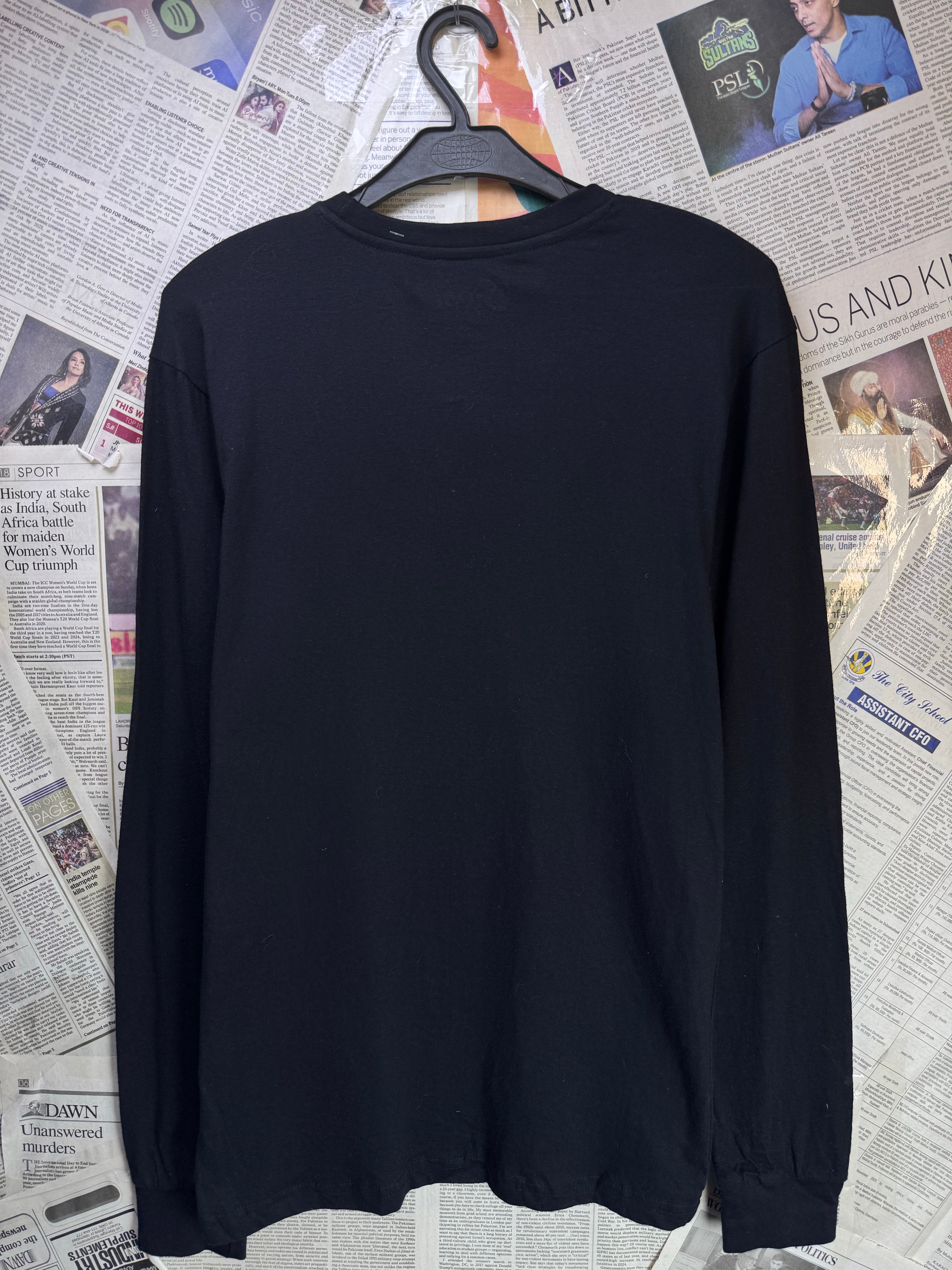 Eight® XS | Chest: 18" | Black | Fullsleeves T-Shirt | Cotton | 3589 - Genuine Maal