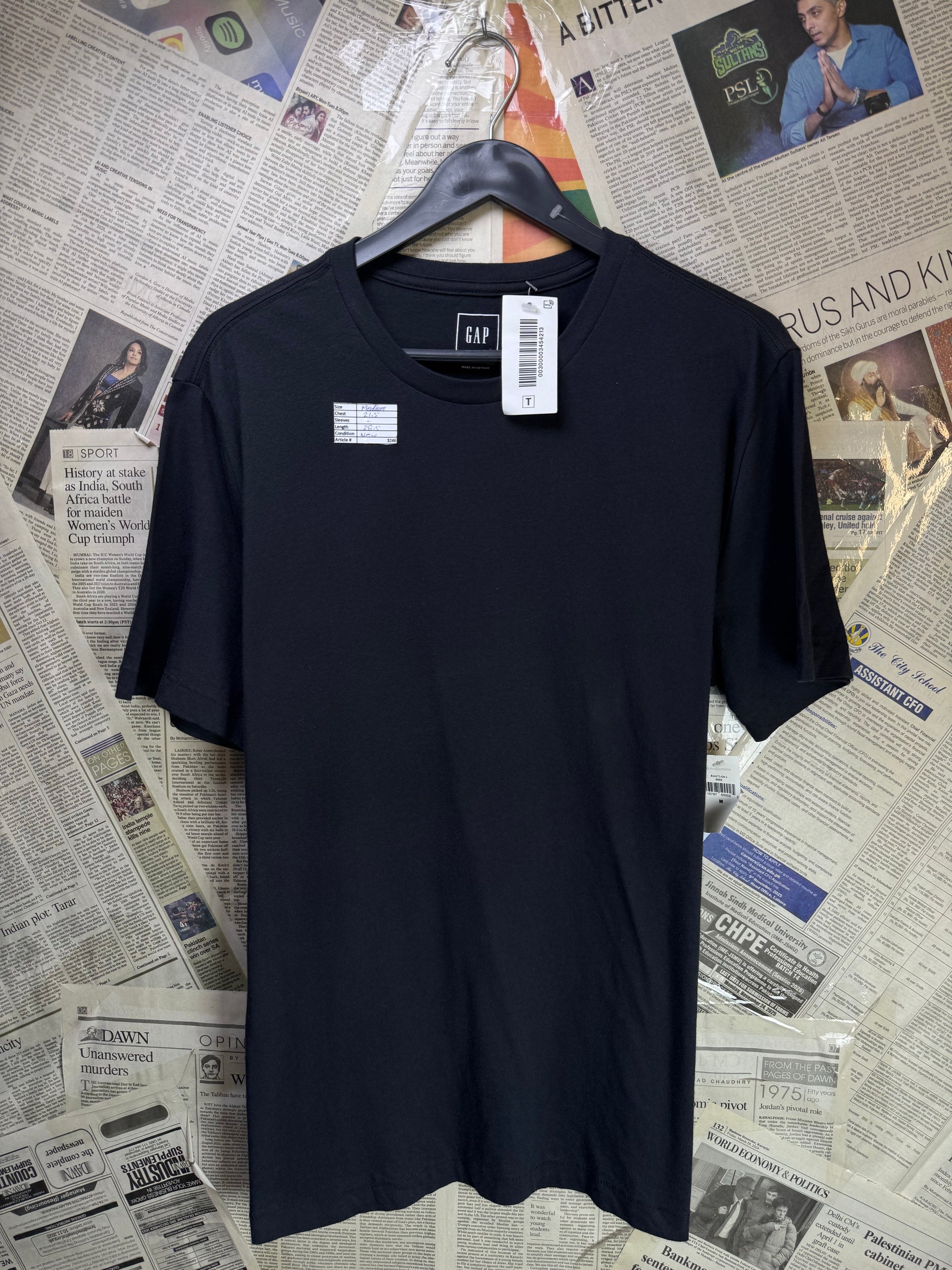 G*P® Medium | Chest: 21.5" | Black | T-Shirt | Cotton | 3246 - Genuine Maal