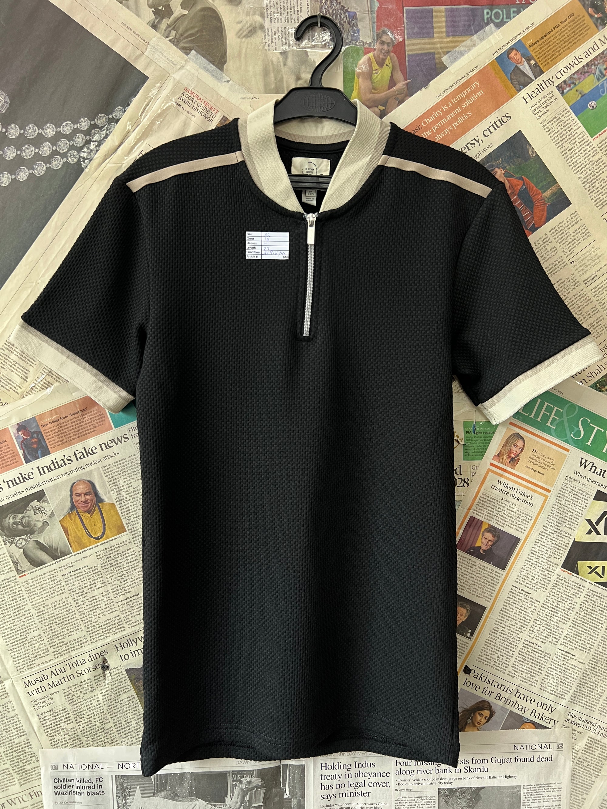 River Island® XS | Chest: 16" | Black | Polo | 640 - Genuine Maal