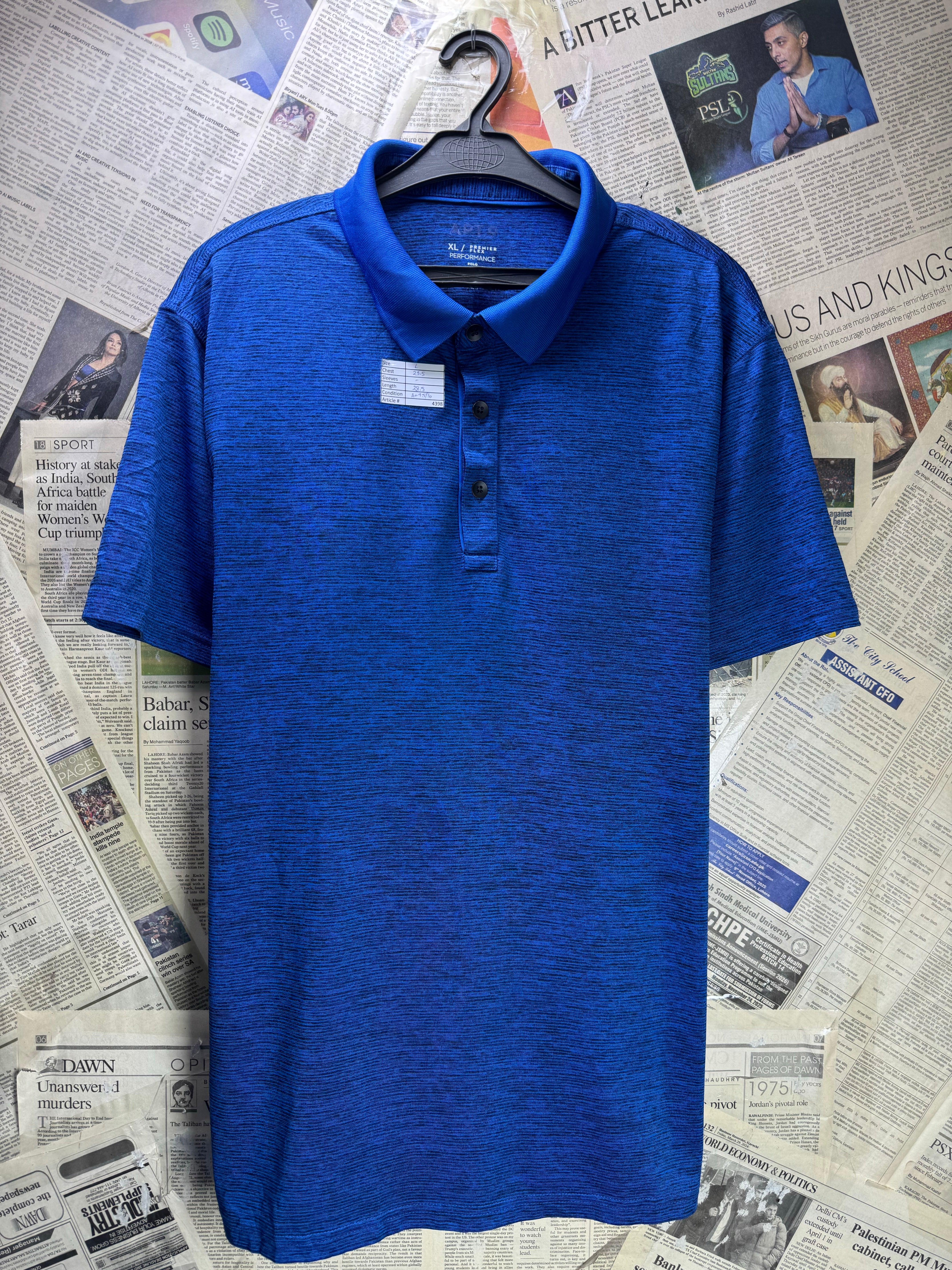 Apt9® Large | Chest: 23.5" | Blue | Golf Polo | Polyester | 4398 - Genuine Maal