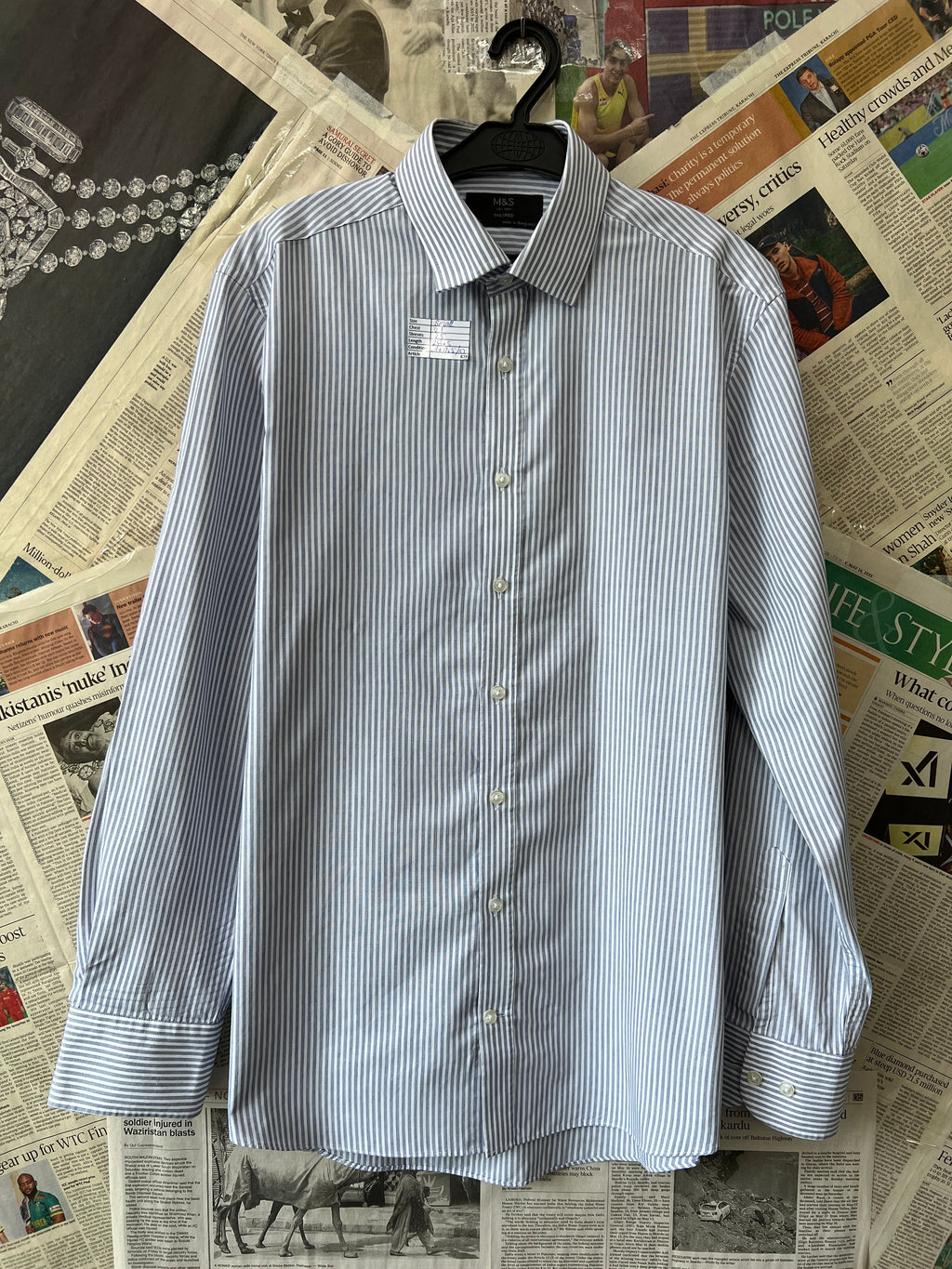 M&S® Small | Chest: 21" | Striped | Shirt | 628 - Genuine Maal