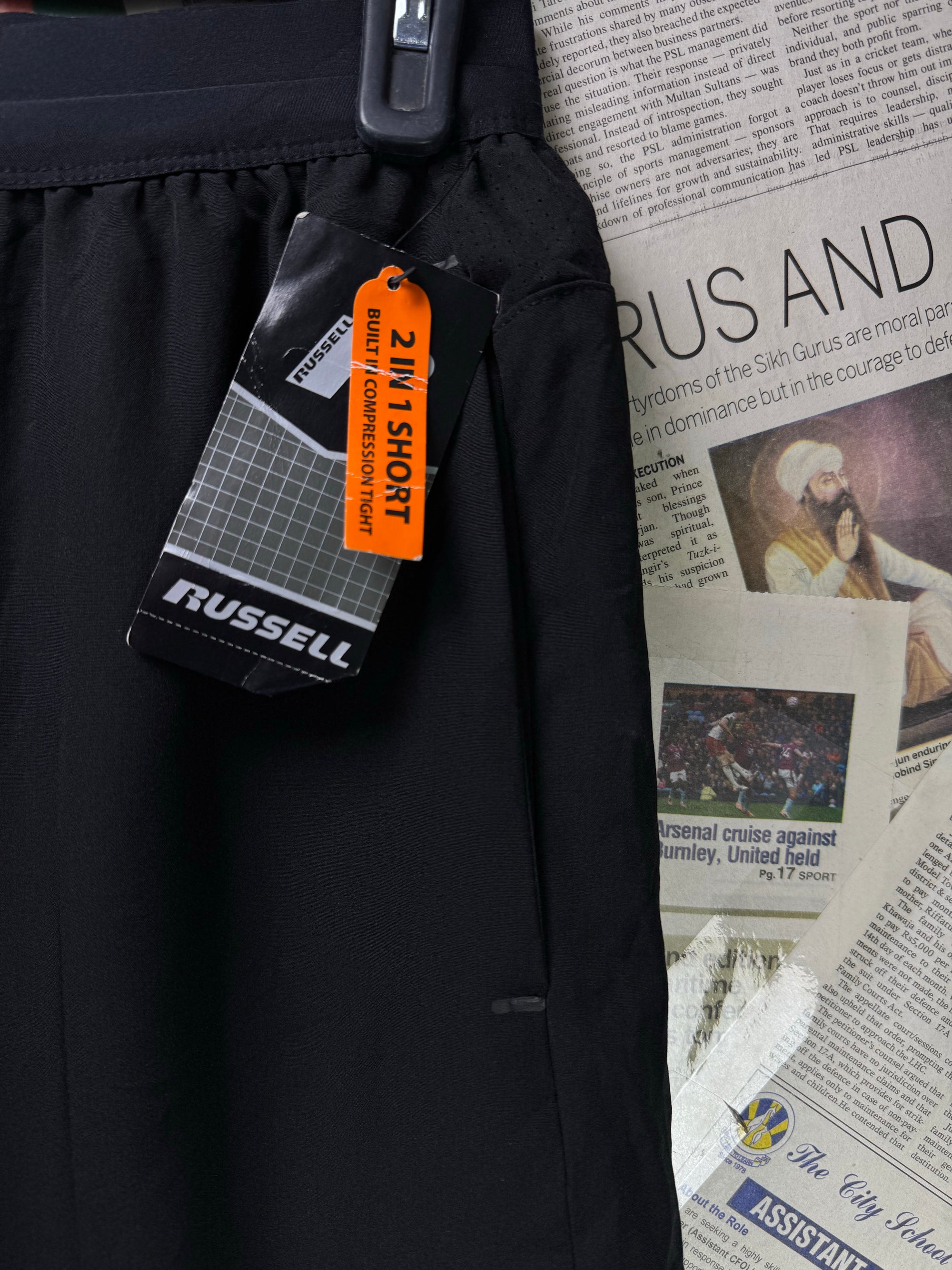 R*ssel® Waist: 30" | Black | Sports Shorts | 1210 - Genuine Maal