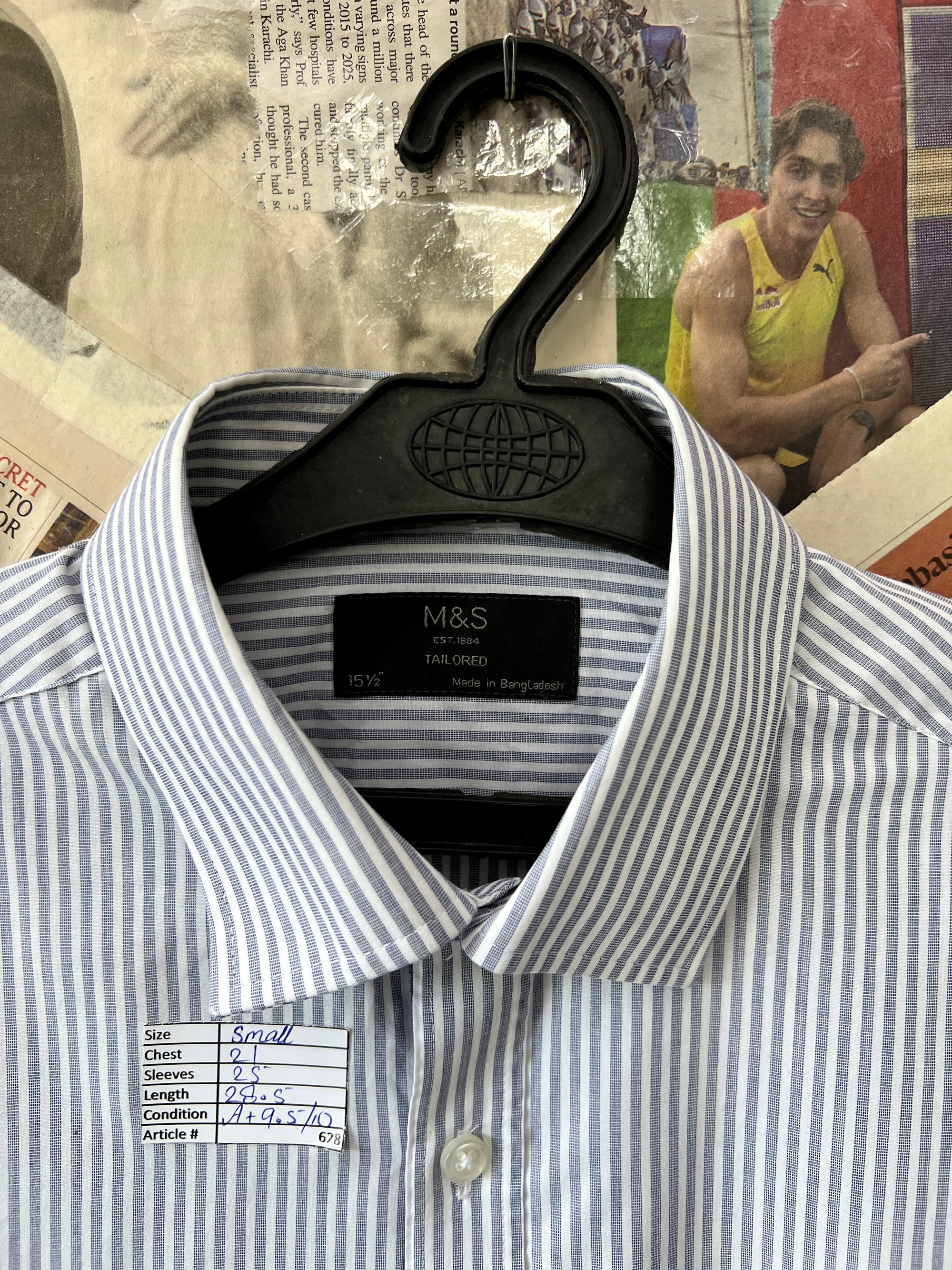 M&S® Small | Chest: 21" | Striped | Shirt | 628 - Genuine Maal