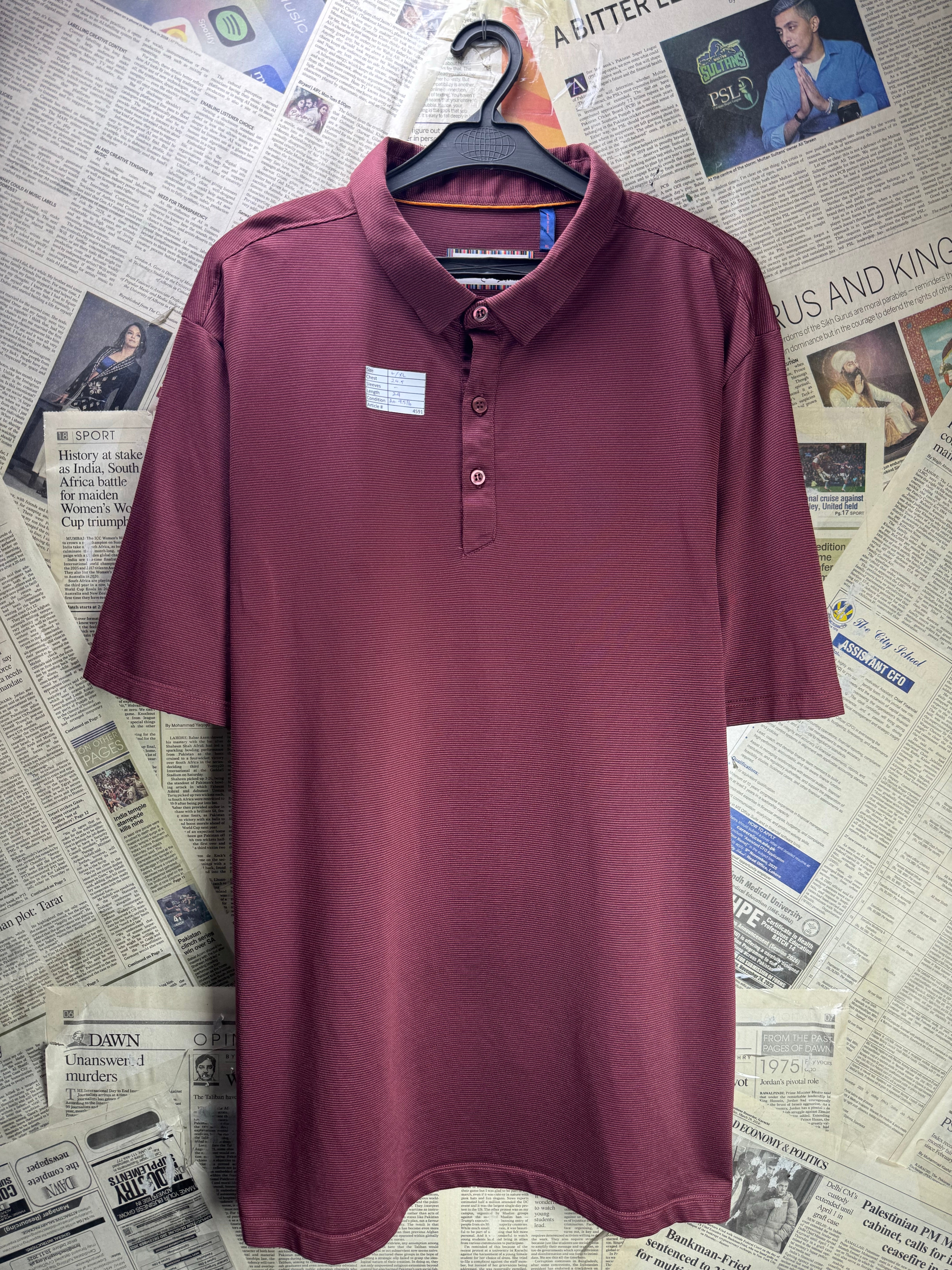 Mordern Ambition® L/XL | Chest: 24.5" | Marhoon | Golf Polo | Poly - Cotton | 4591 - Genuine Maal