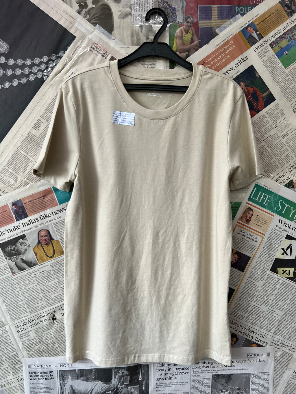 Primark® XS | Chest: 18.5" | Sand | T-Shirt | 650 - Genuine Maal