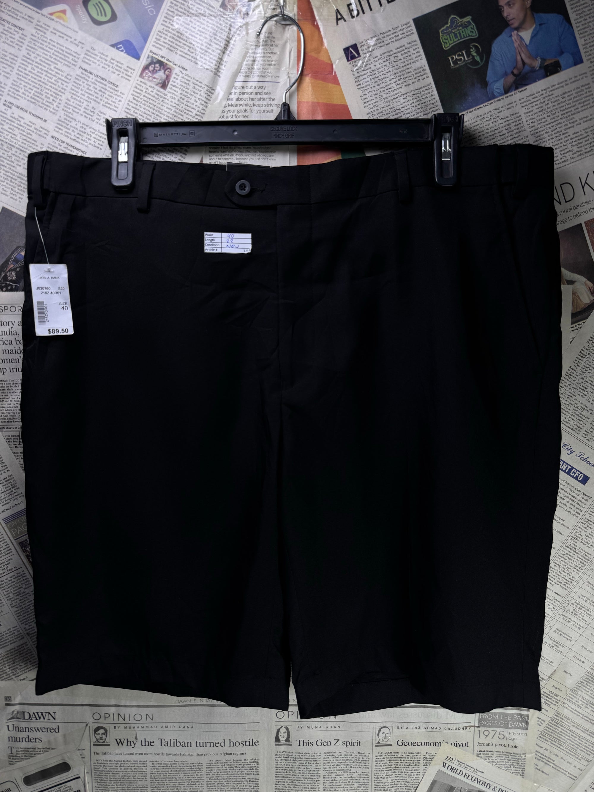 Jos. A. Bank® Waist: 40" | Black | Golf Shorts | Polyester | 1259 - Genuine Maal