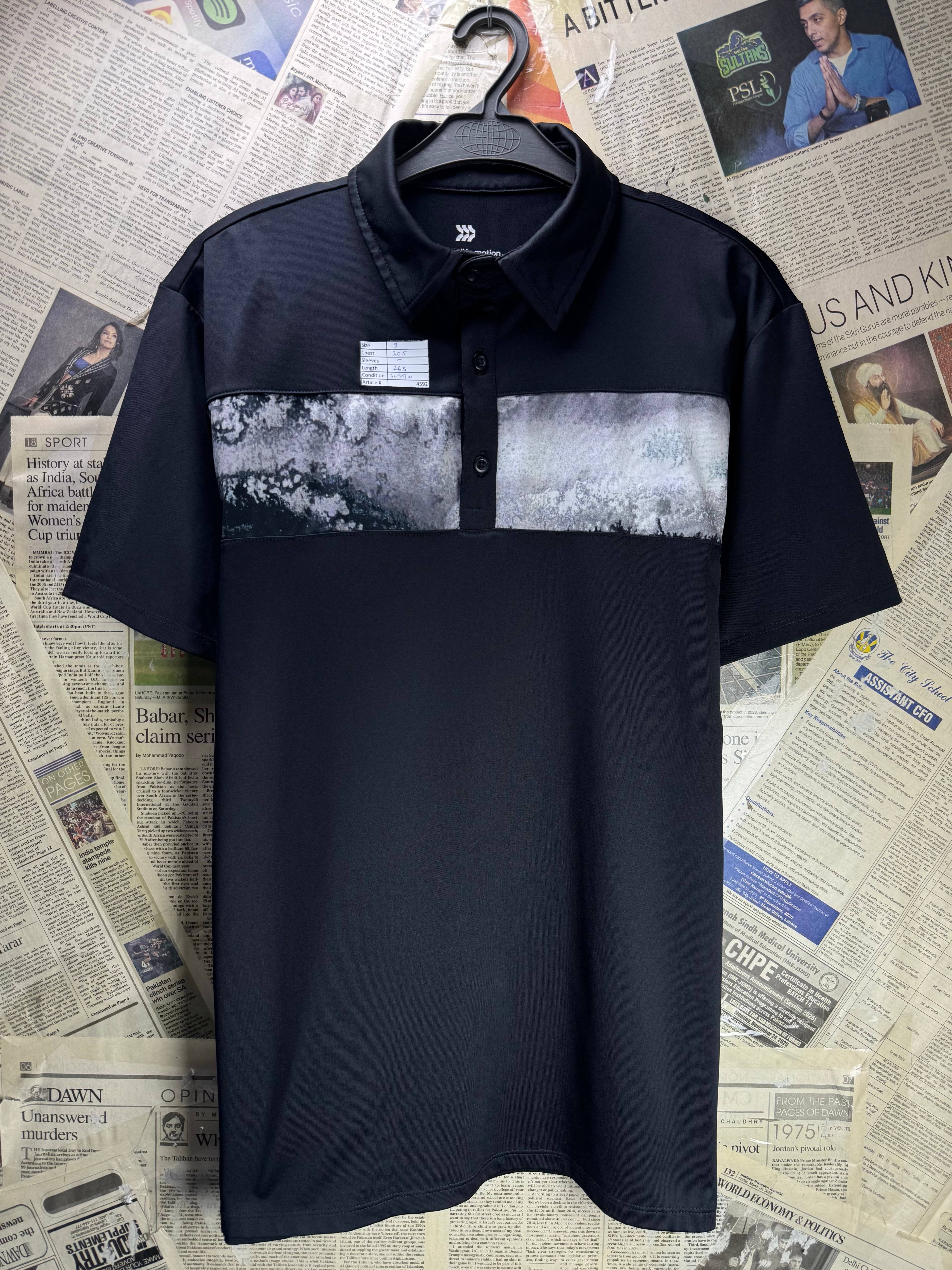 All In Motion® Small | Chest: 20.5" | Black | Golf Polo | Poly - Spandex | 4592 - Genuine Maal
