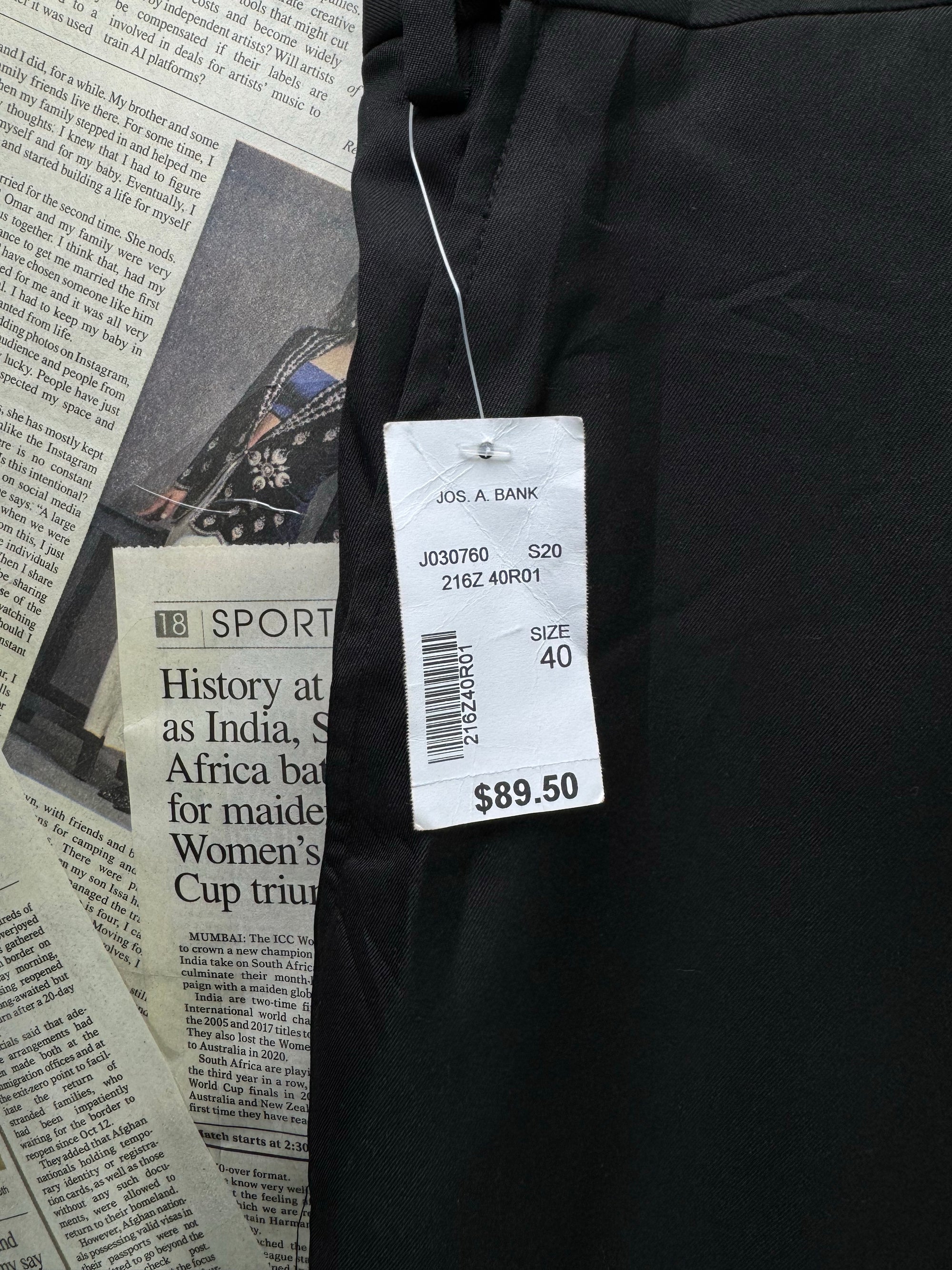 Jos. A. Bank® Waist: 40" | Black | Golf Shorts | Polyester | 1259 - Genuine Maal