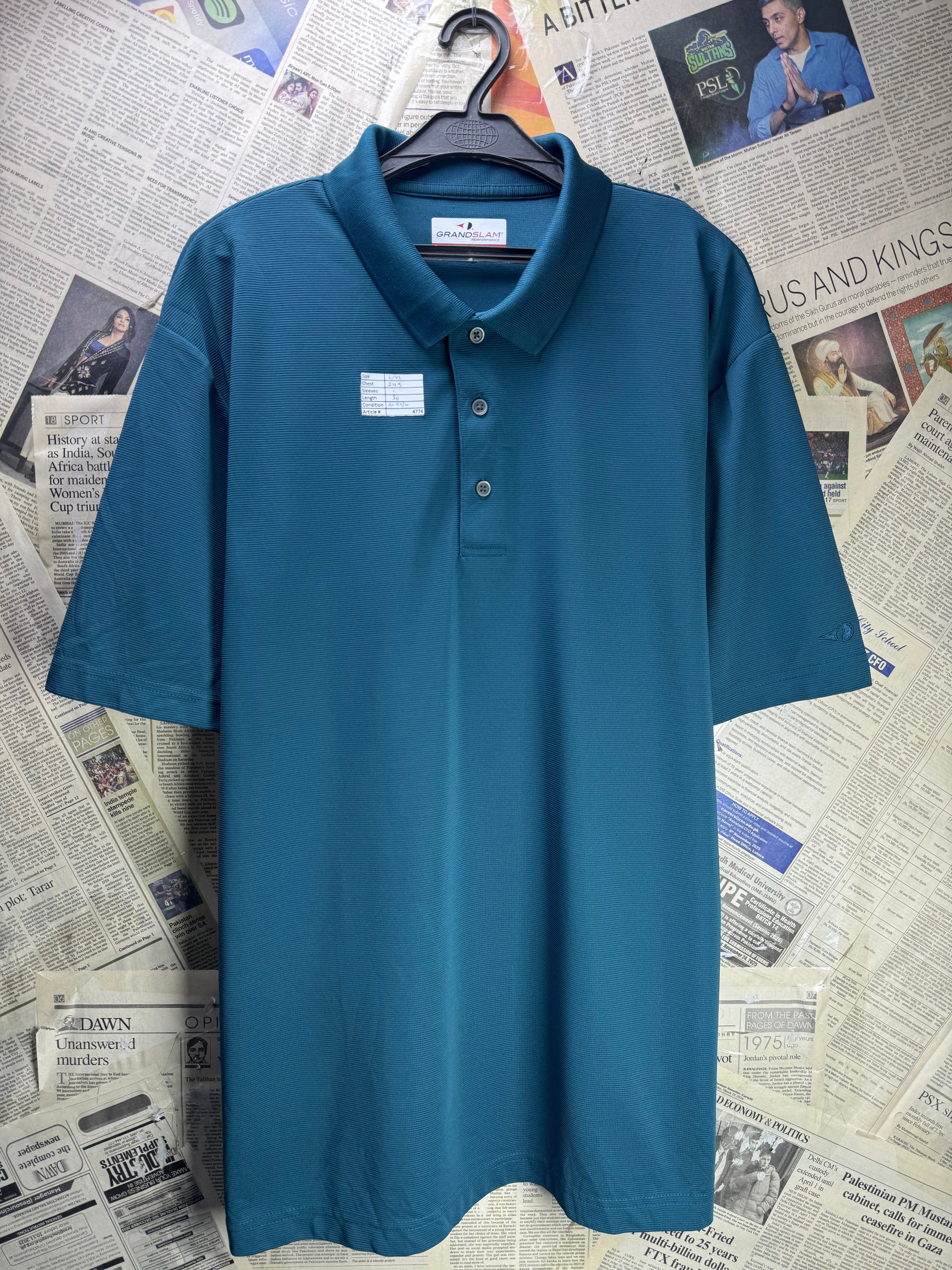 Grandslam® L/XL | Chest: 24.5" | Blue | Golf Polo | Polyester | 4774 - Genuine Maal