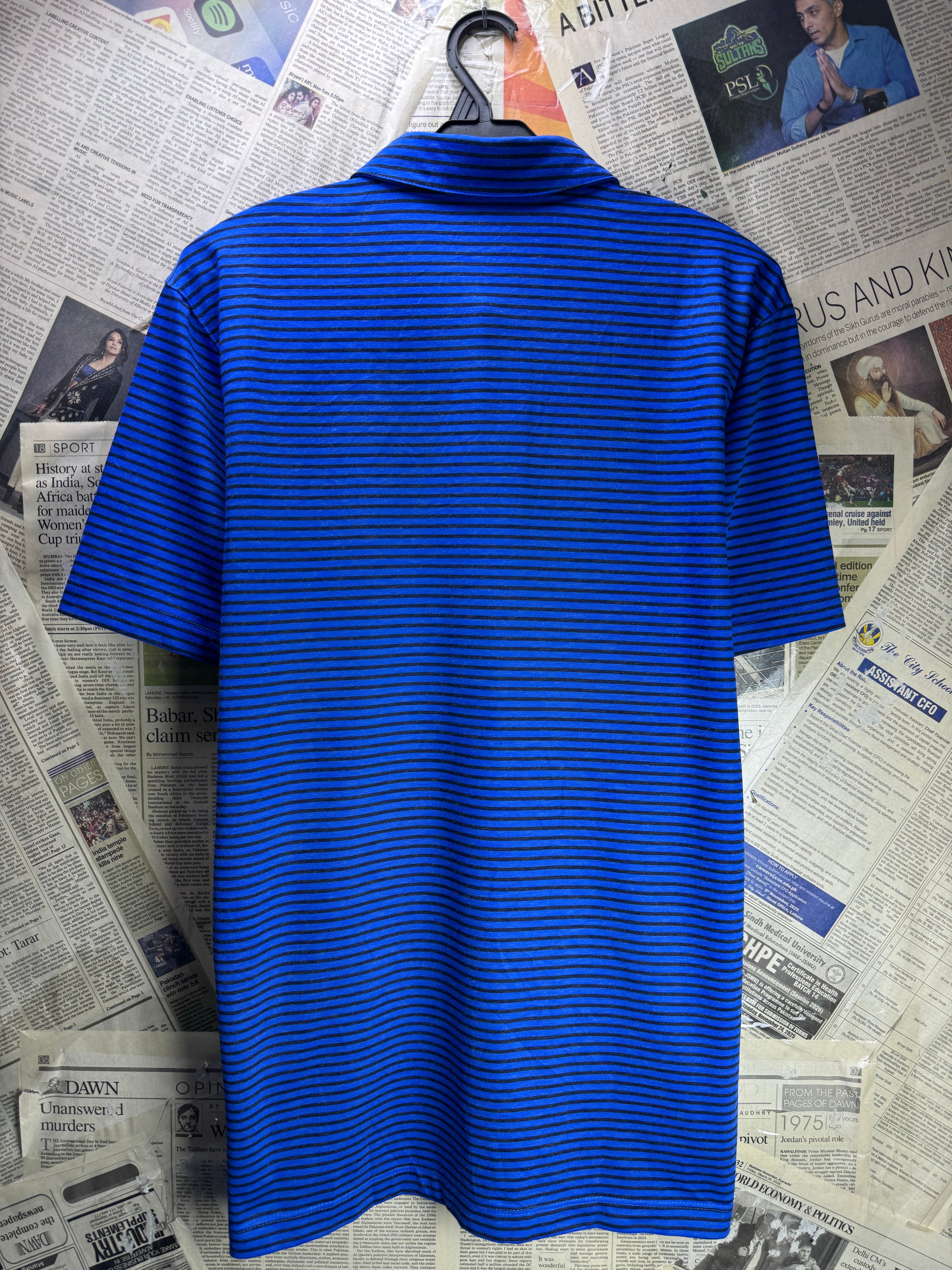 N*ke® Medium | Chest: 21.5" | Stripes | Golf Polo | Poly - Wool | 4773 - Genuine Maal