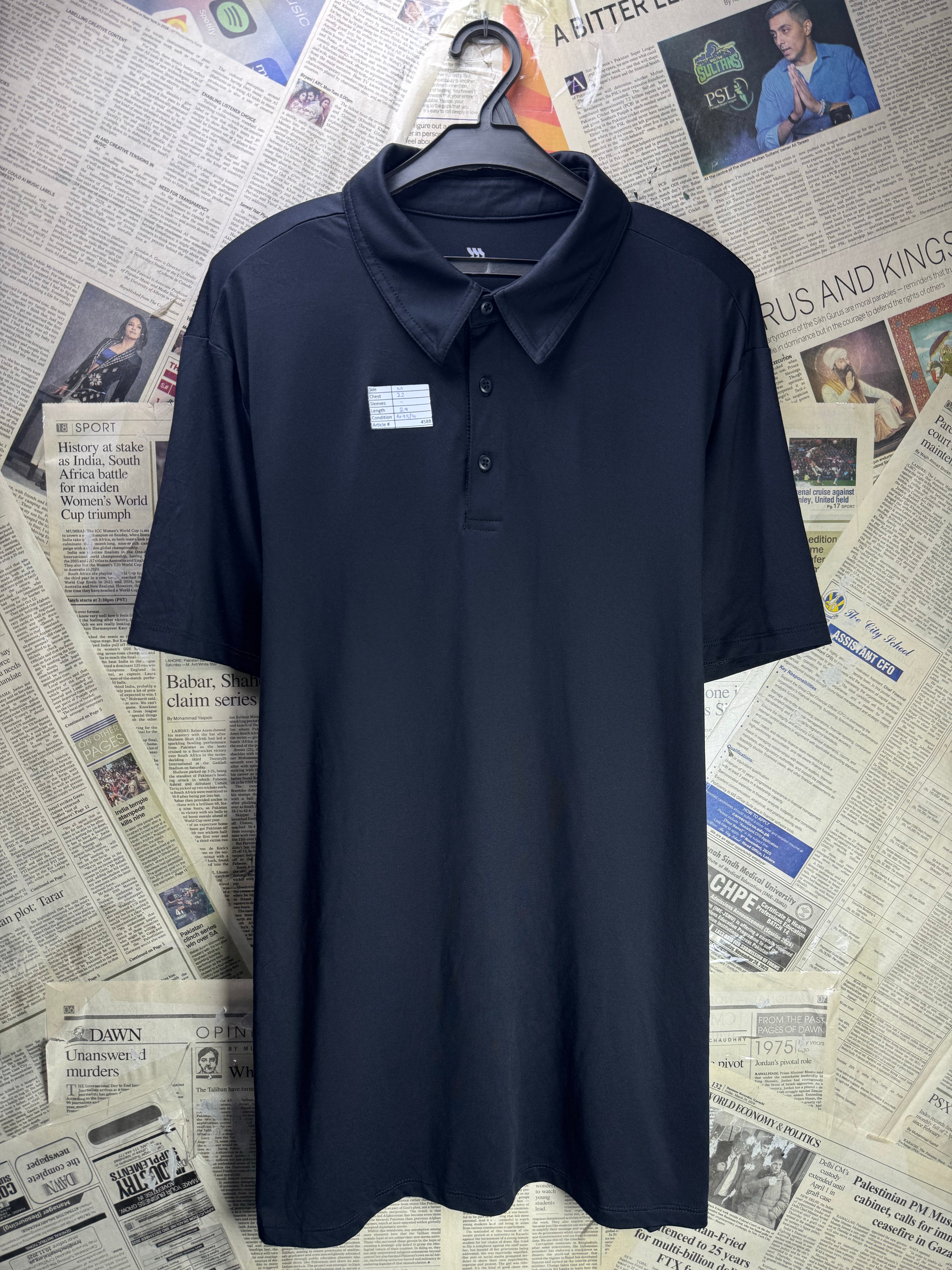 All In Motion® Medium | Chest: 22" | Stripes | Golf Polo | Poly - Spandex | 4588 - Genuine Maal
