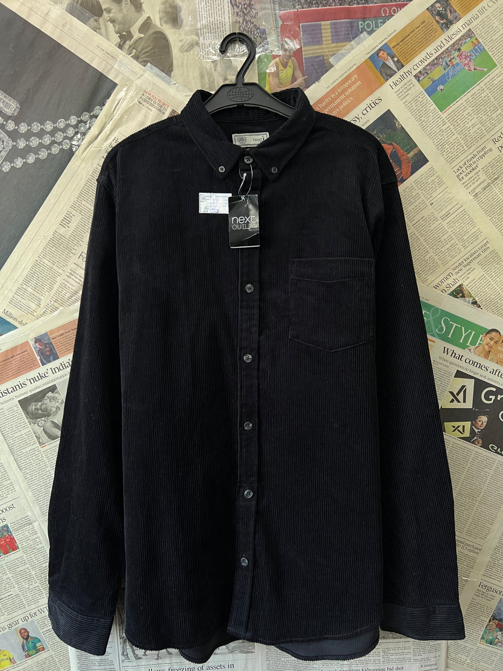 Next® XL | Chest: 25" | Black Corduroy | Shirt | Winter | - Genuine Maal