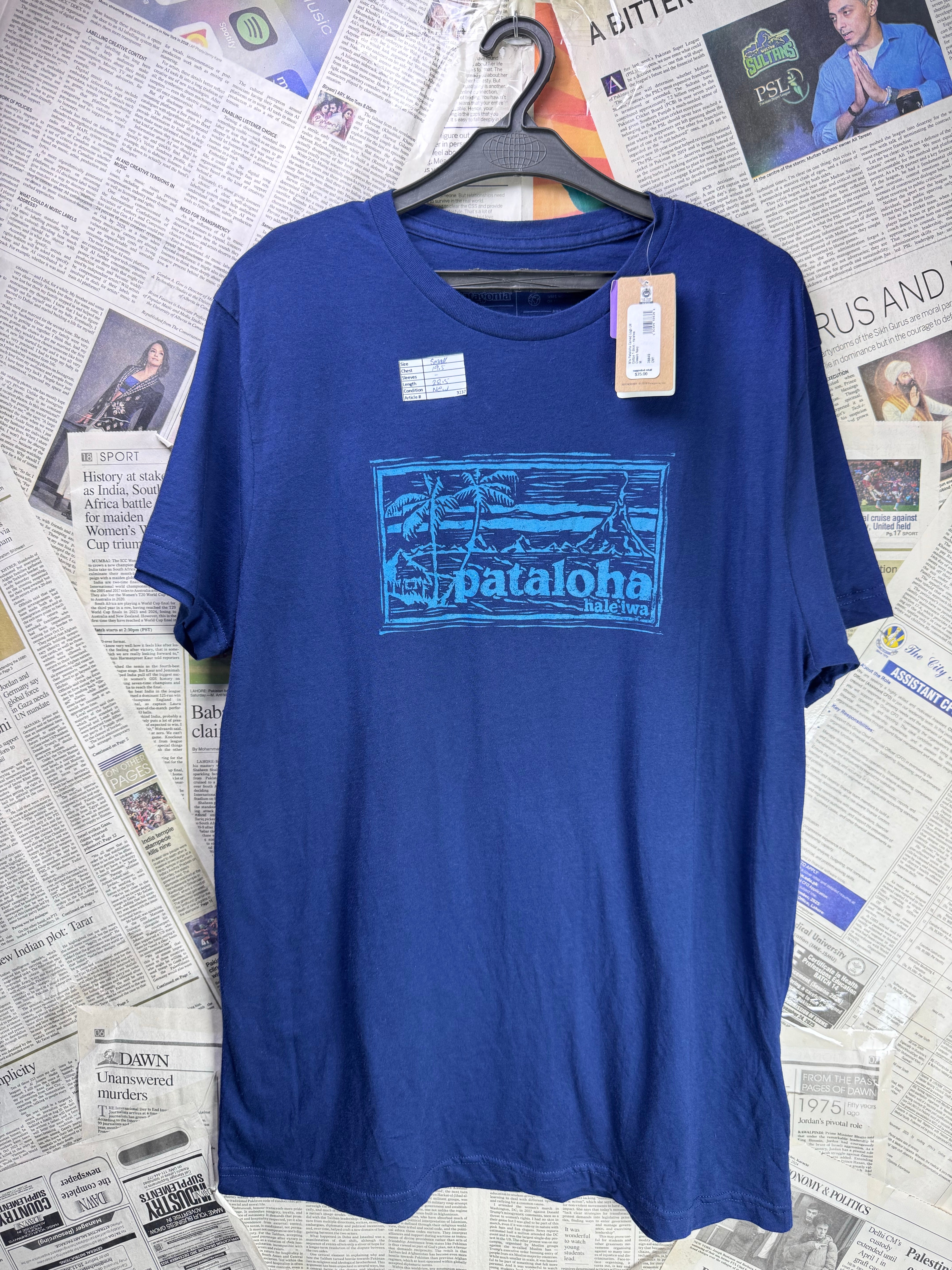 Patag*nia® Small | Chest: 19.5" | Blue | T - hirt | Cotton | 3237 - Genuine Maal