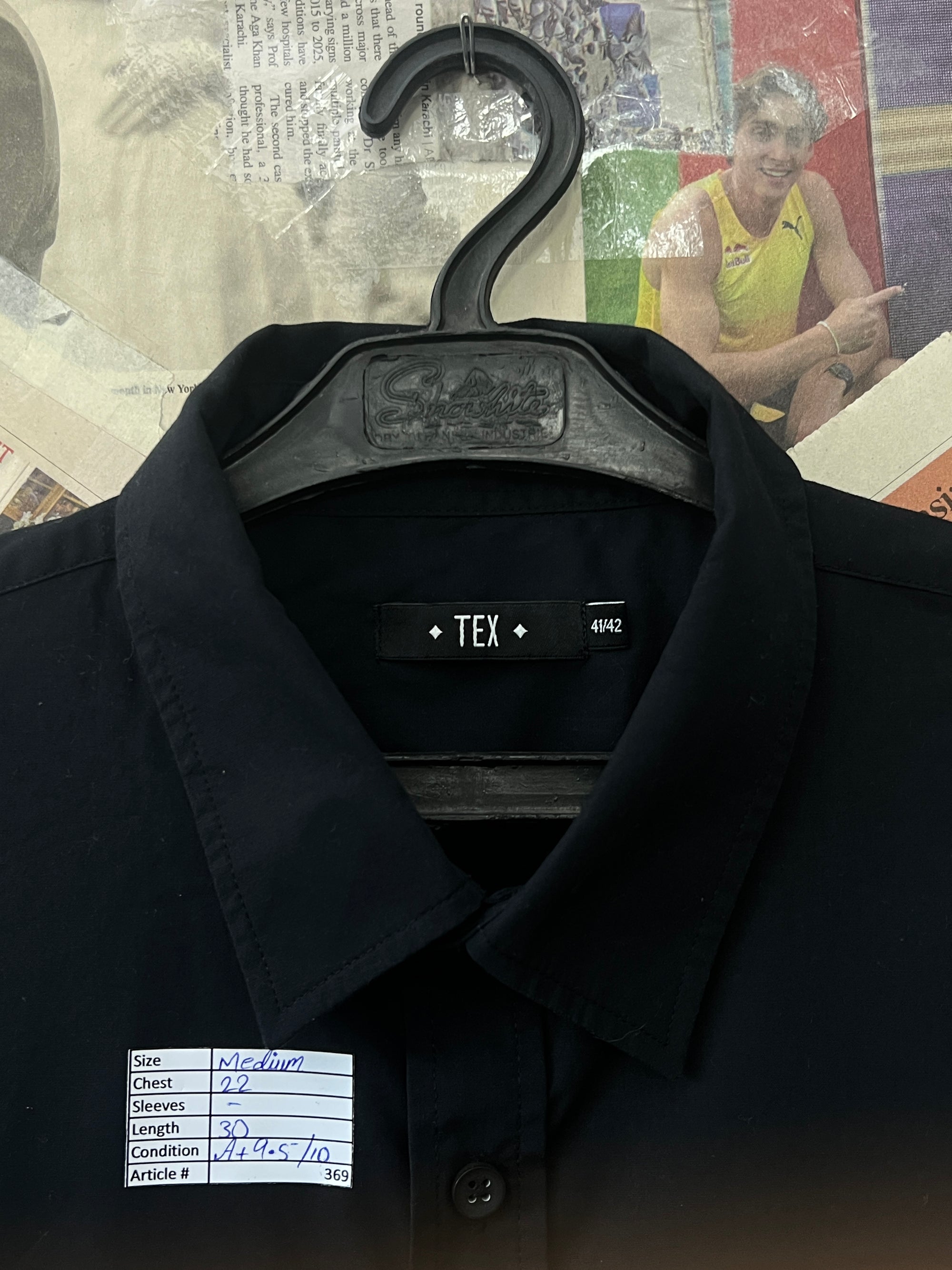 Tex® Medium | Chest: 22 | Black | Shirt | 369 - Genuine Maal