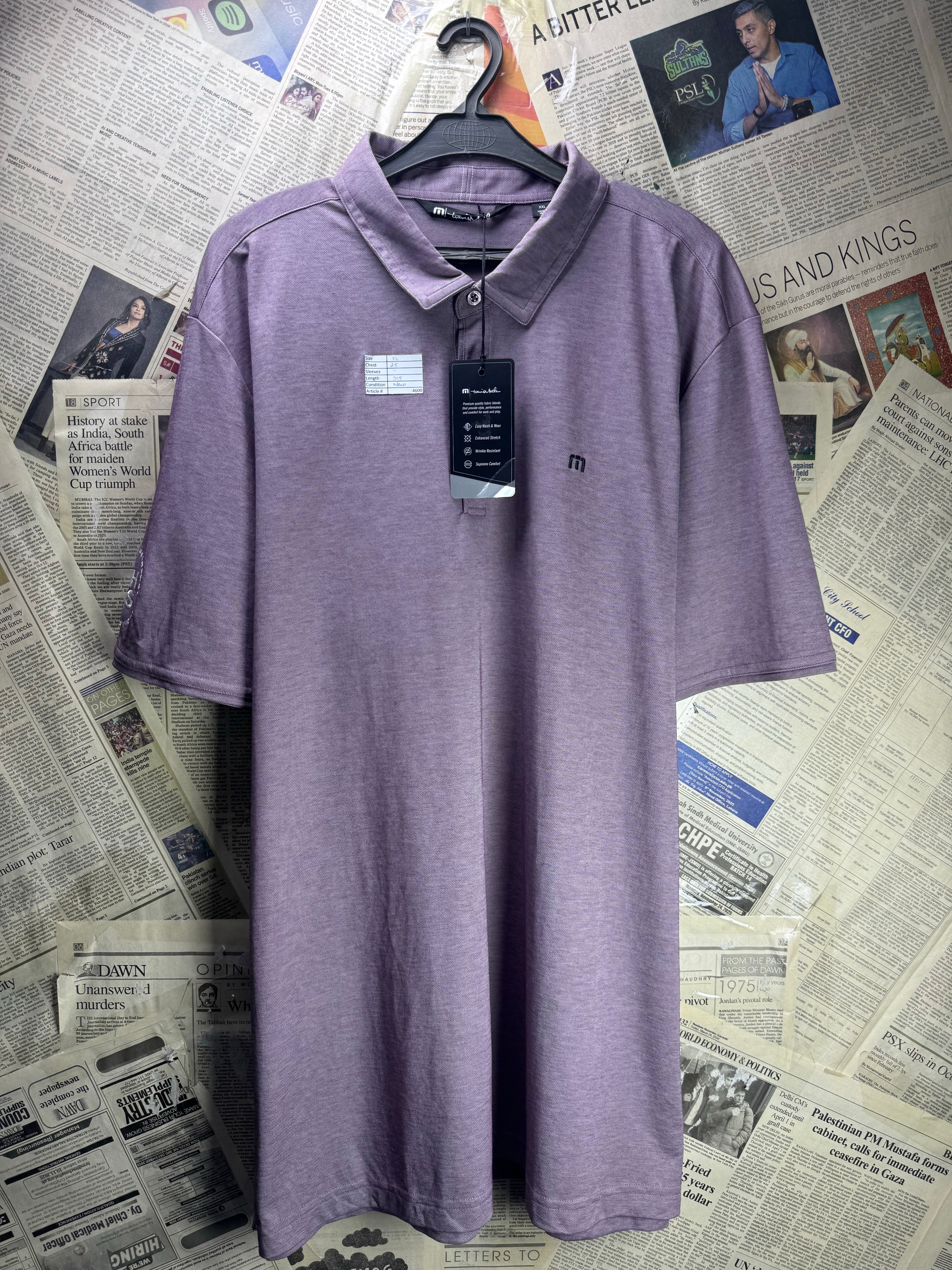 Travis Mat® XL | Chest: 25" | Purple | Golf Polo | Poly - Cotton | 4600 - Genuine Maal