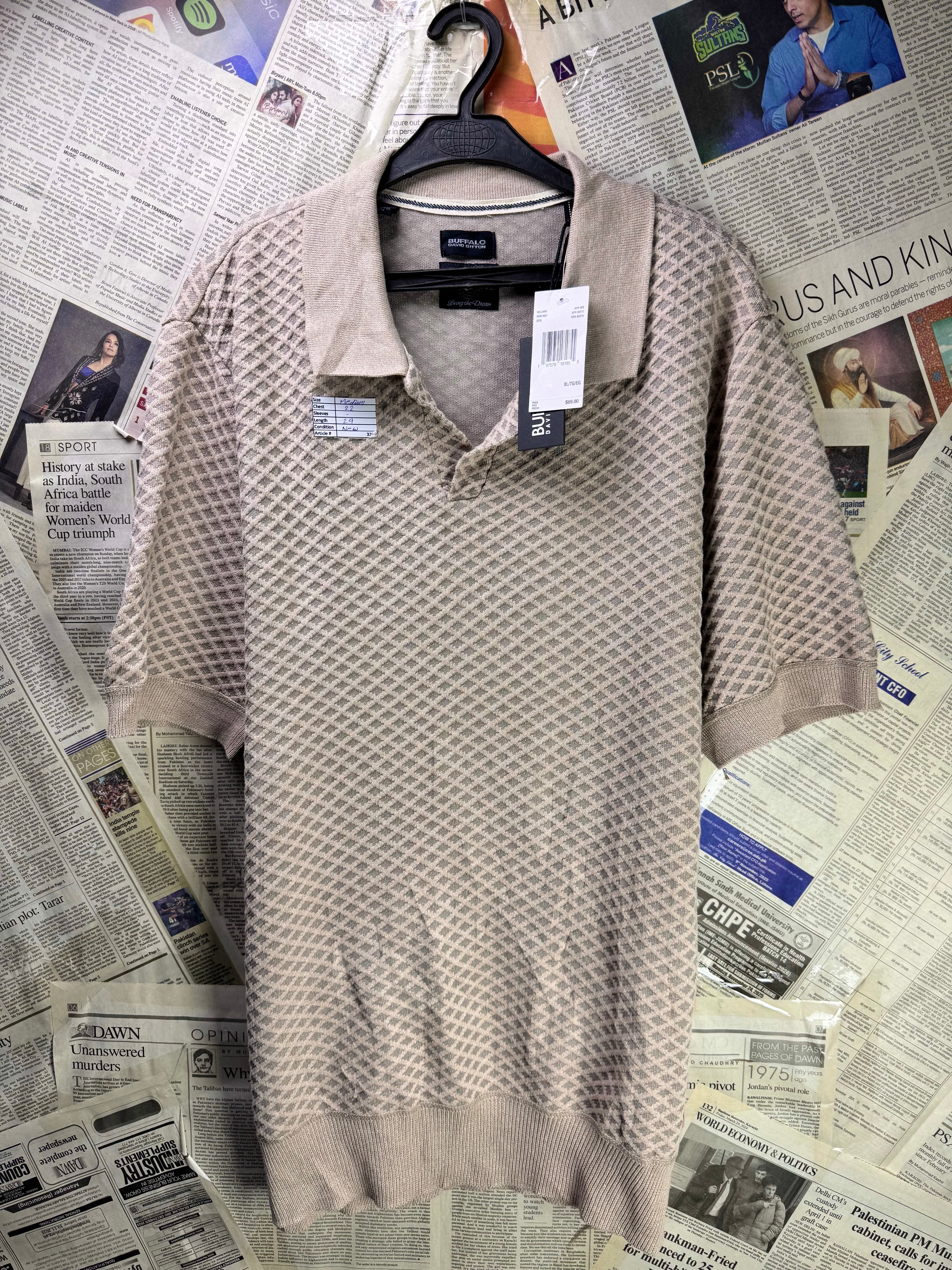Buffalo® Medium | Chest: 22" | Brown | Knit Polo | Poly | 3260 - Genuine Maal