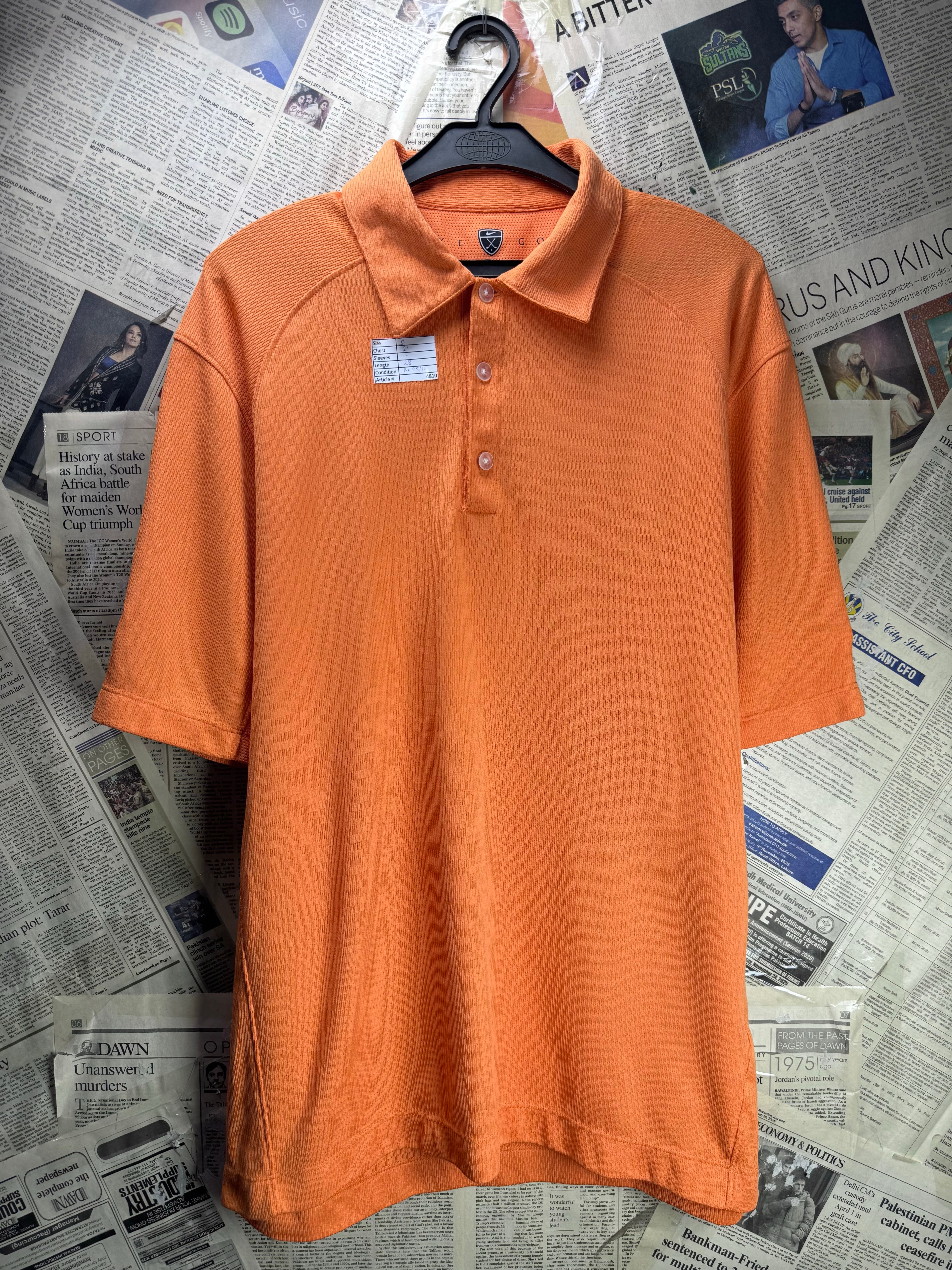 N*ke® Small | Chest: 21" | Orange | Golf Polo | Poly - Spandex | 4810 - Genuine Maal