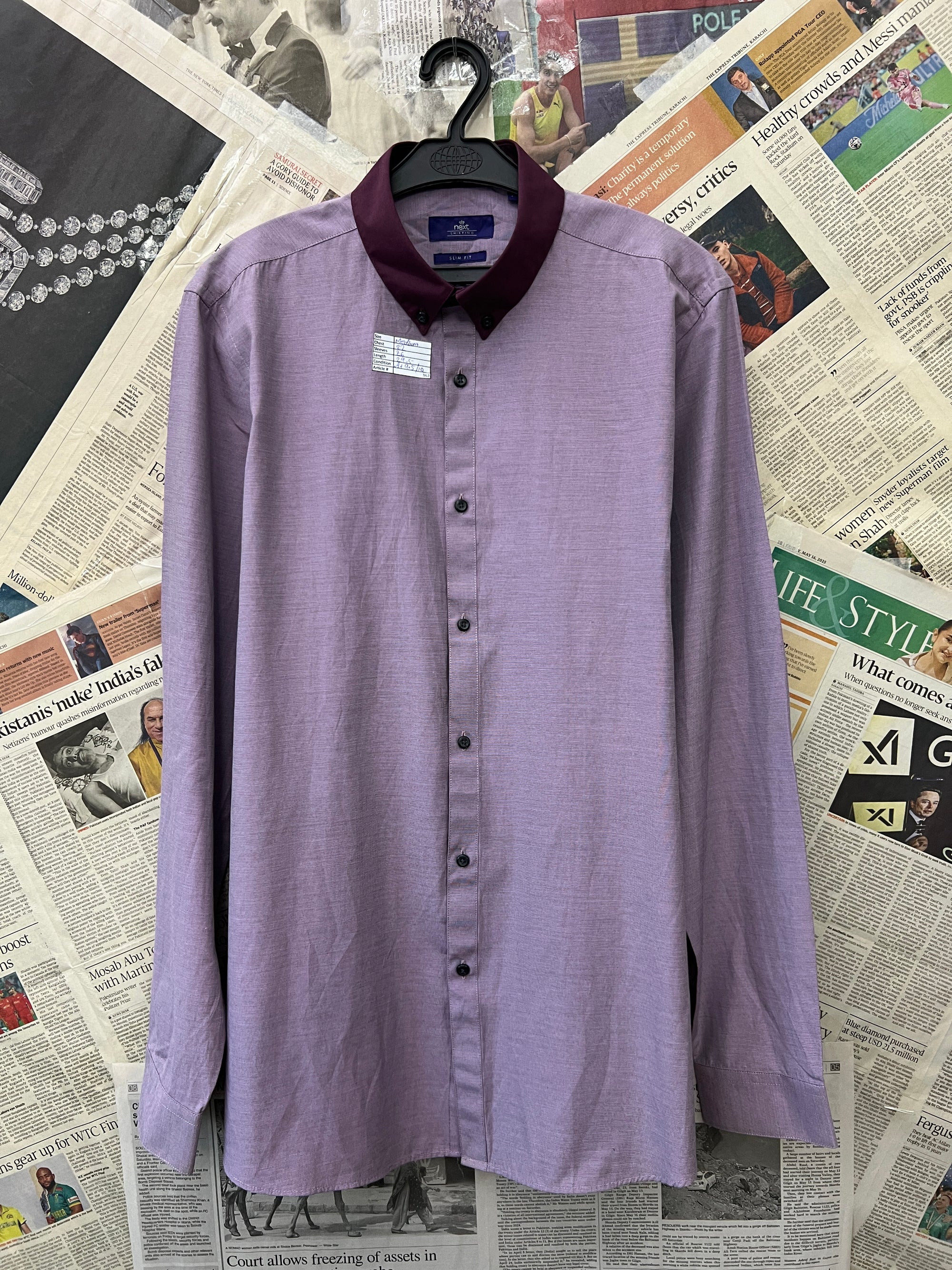 Next® Medium | Chest: 22 | Violet | Shirt | 367 - Genuine Maal