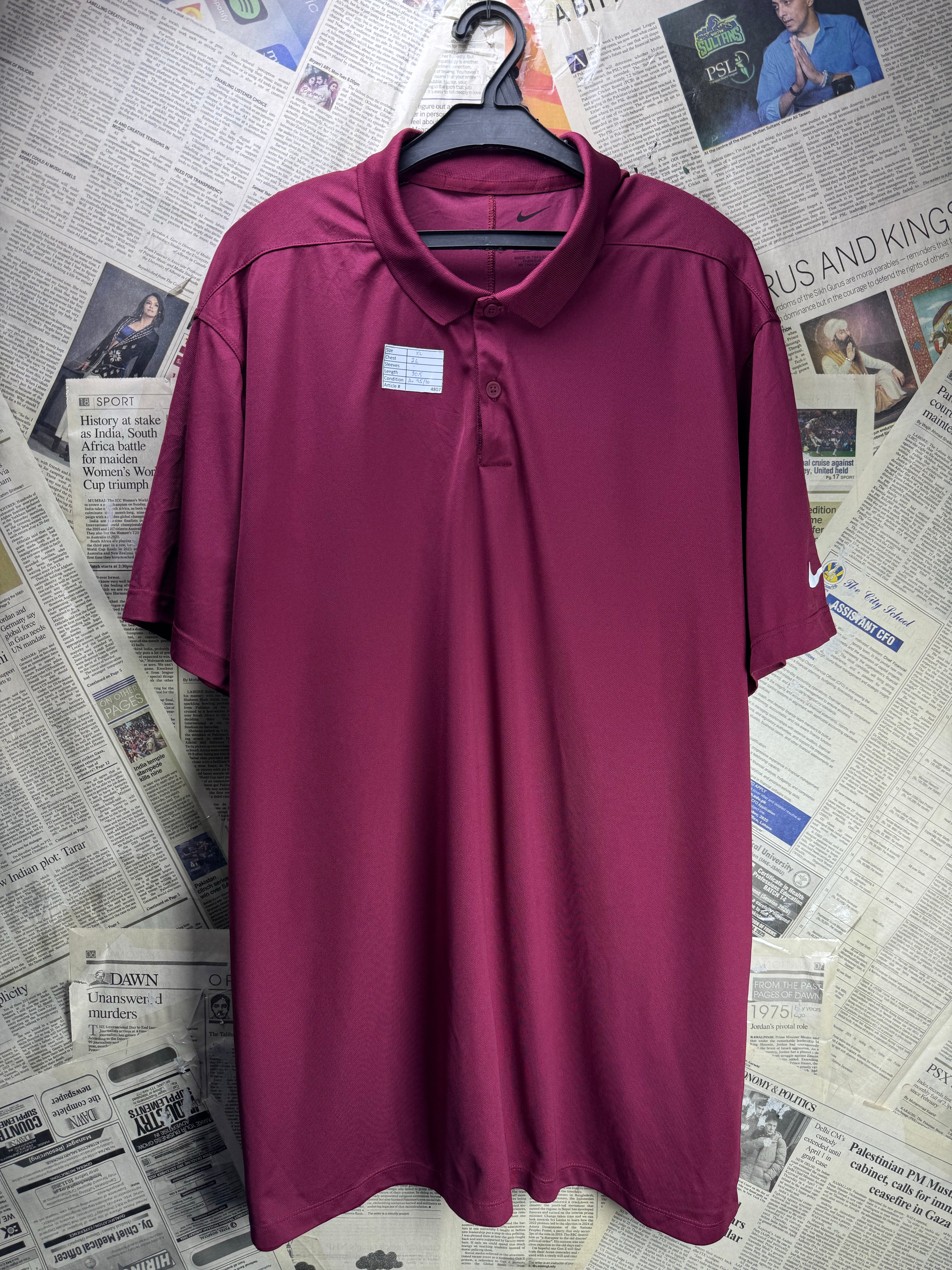 N*ke® XL | Chest: 26" | Marhoon | Golf Polo | Polyester | 4807 - Genuine Maal