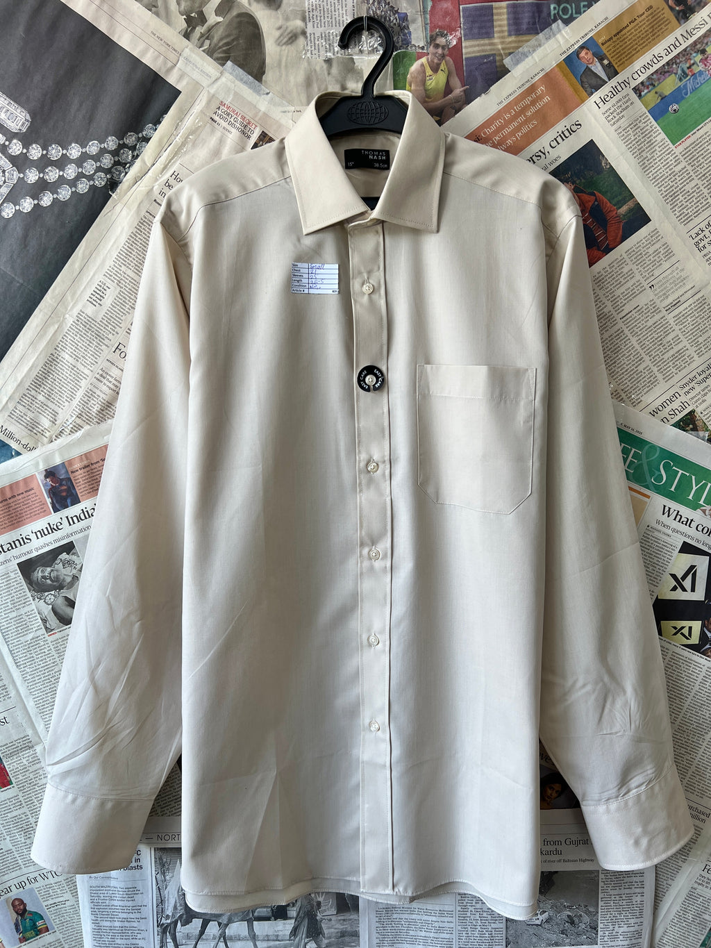 Thomas Nash® Small | Chest: 21" | Beige | Shirt | 406 - Genuine Maal