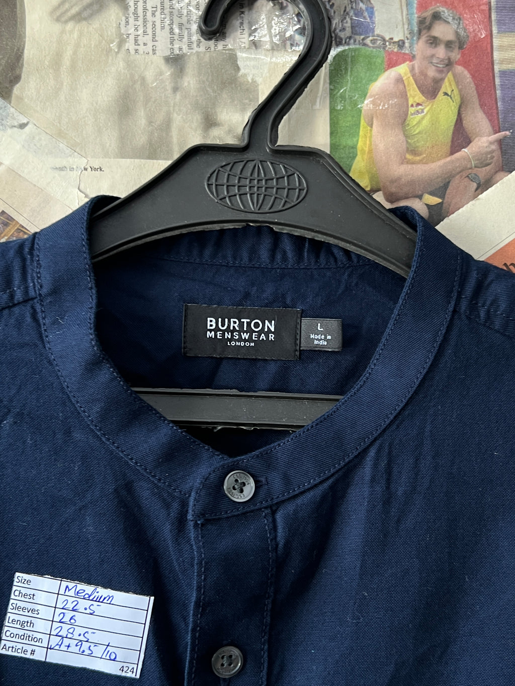 Burton® Medium | Chest: 22.5 | Navy Blue | Shirt | 424 - Genuine Maal