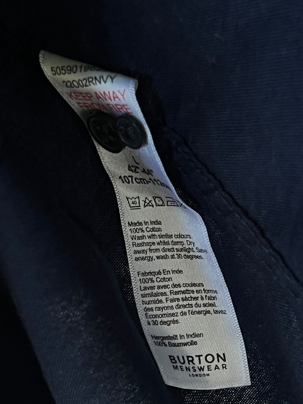 Burton® Medium | Chest: 22.5 | Navy Blue | Shirt | 424 - Genuine Maal