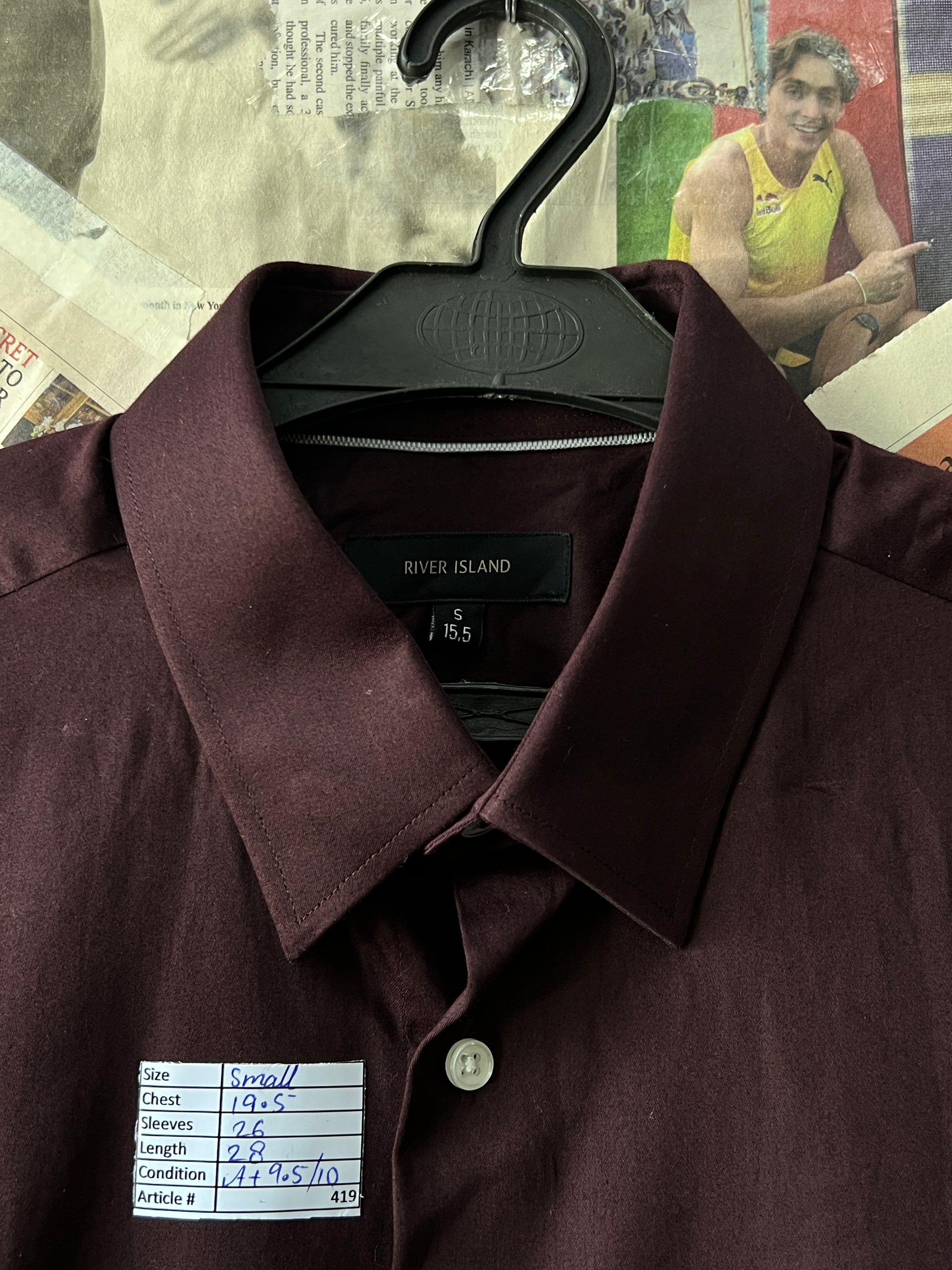 River Island® Small | Chest: 19.5" | Chocolate Brown | Shirt | 419 - Genuine Maal