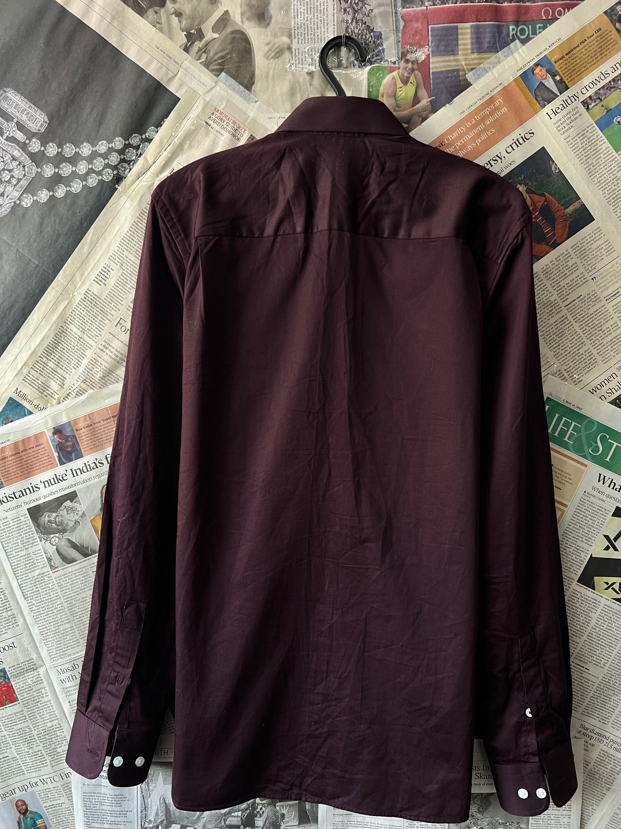 River Island® Small | Chest: 19.5" | Chocolate Brown | Shirt | 419 - Genuine Maal