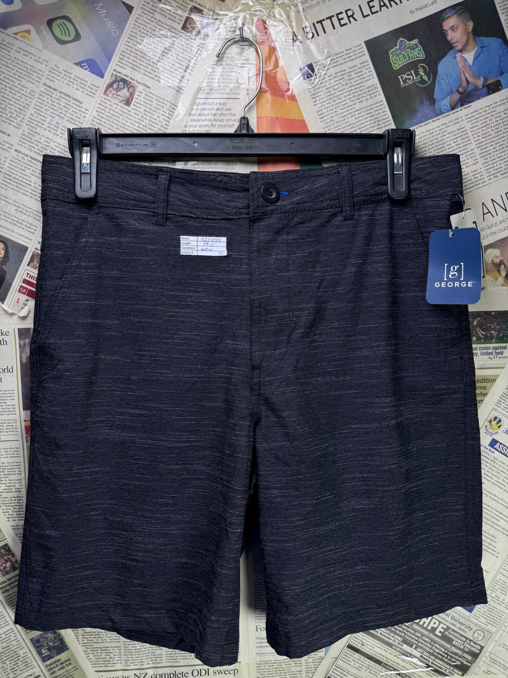 George® Waist: 32" to 34" | Black | Swimming Shorts | Cotton - Poly - Spandex | 1251 - Genuine Maal