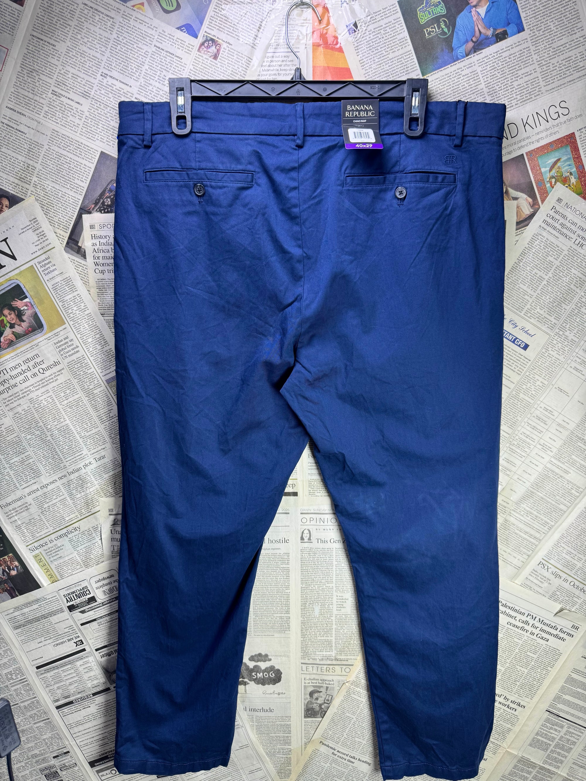 Banana Republic® Waist: 40" to 42" | Blue | Chino Pants | Cotton - Elastane | 1256 - Genuine Maal