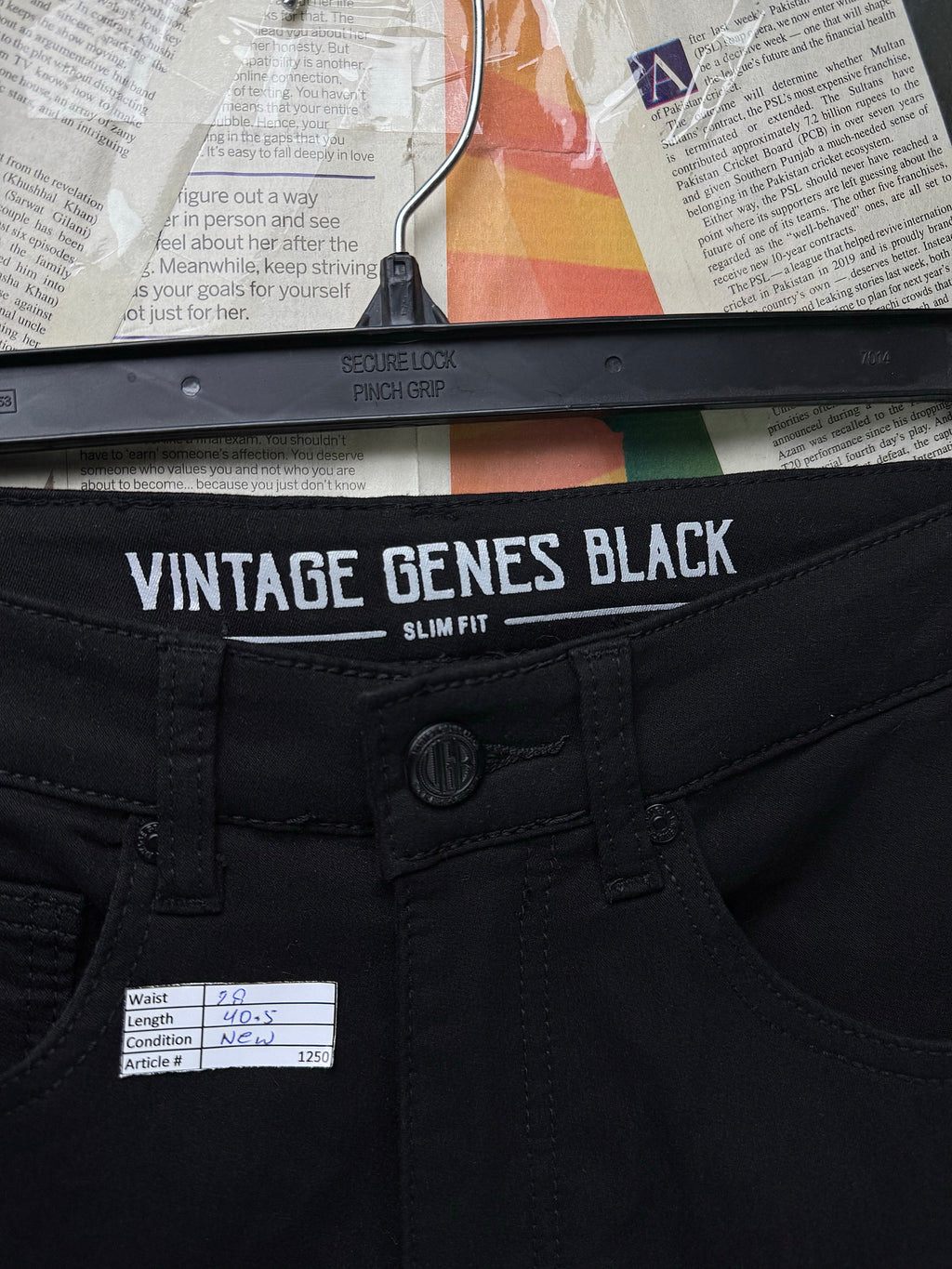 VGB® Waist: 28" | Black | Slim Fit Denim Pants | Cotton - Poly - Elastane | 1250 - Genuine Maal