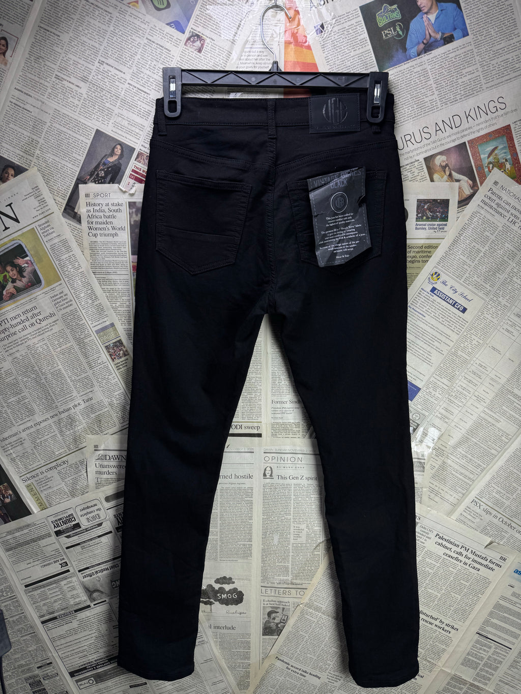 VGB® Waist: 28" | Black | Slim Fit Denim Pants | Cotton - Poly - Elastane | 1250 - Genuine Maal