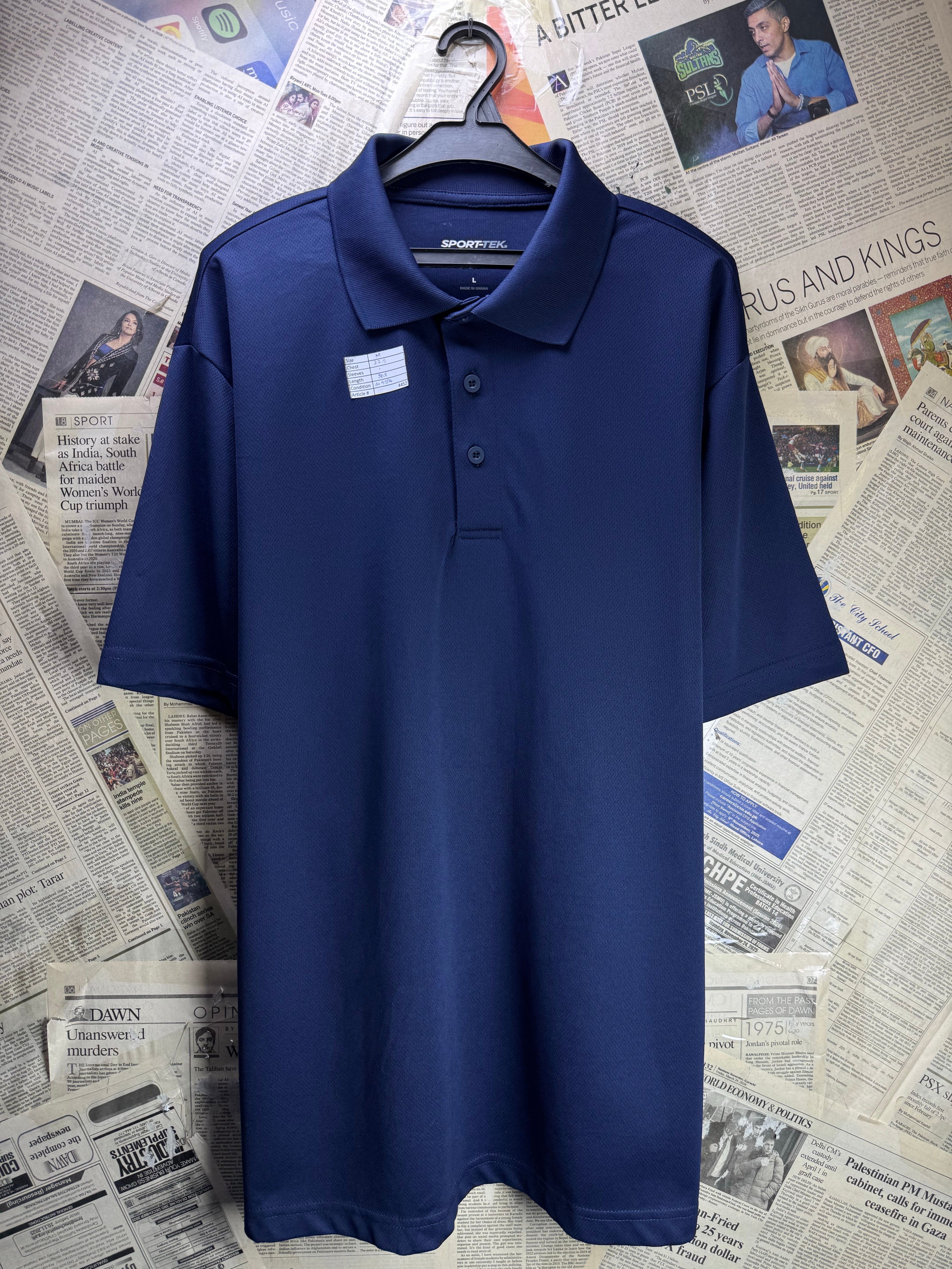 Sport - Tek® Medium | Chest: 22.5" | Blue | Golf Polo | Polyester | 4452 - Genuine Maal
