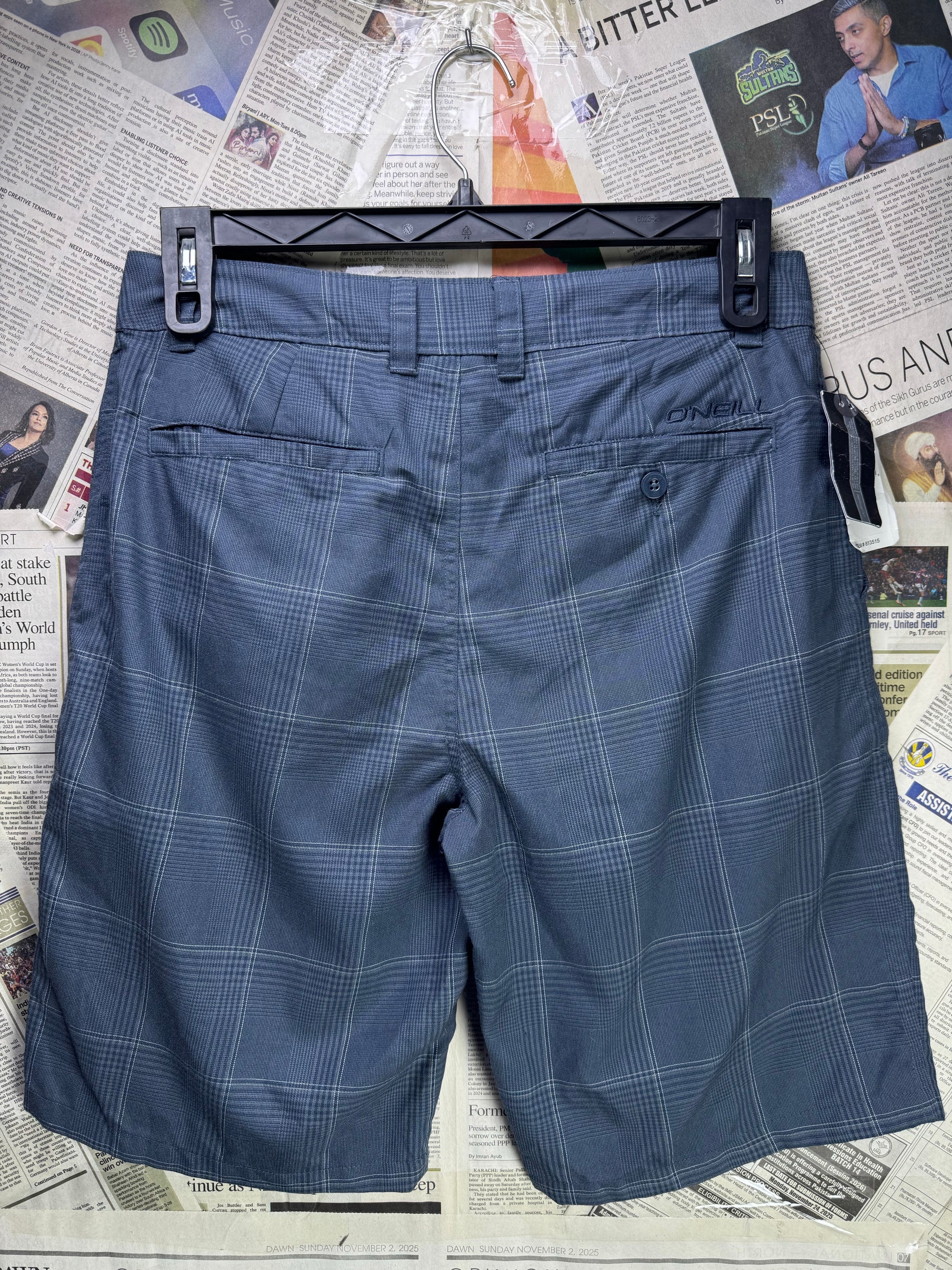 O'Neill® Waist: 30" | Grey Check | Golf Shorts | Poly - Viscose | 1258 - Genuine Maal