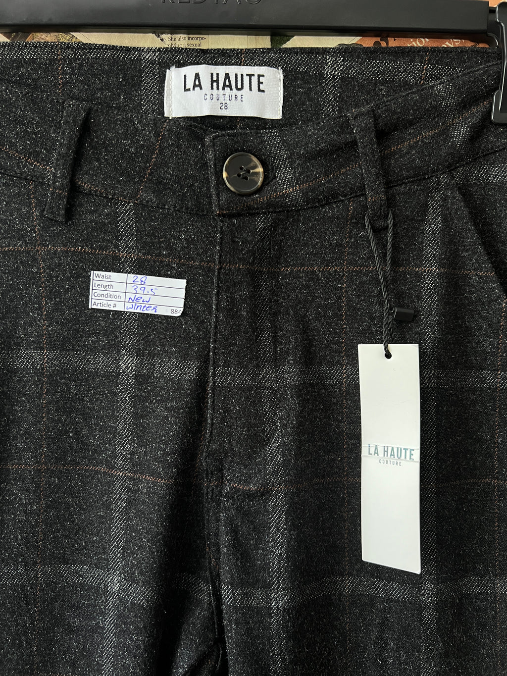 La Haute® Waist: 28" | Charcoal Check | Pant | 884 - Genuine Maal