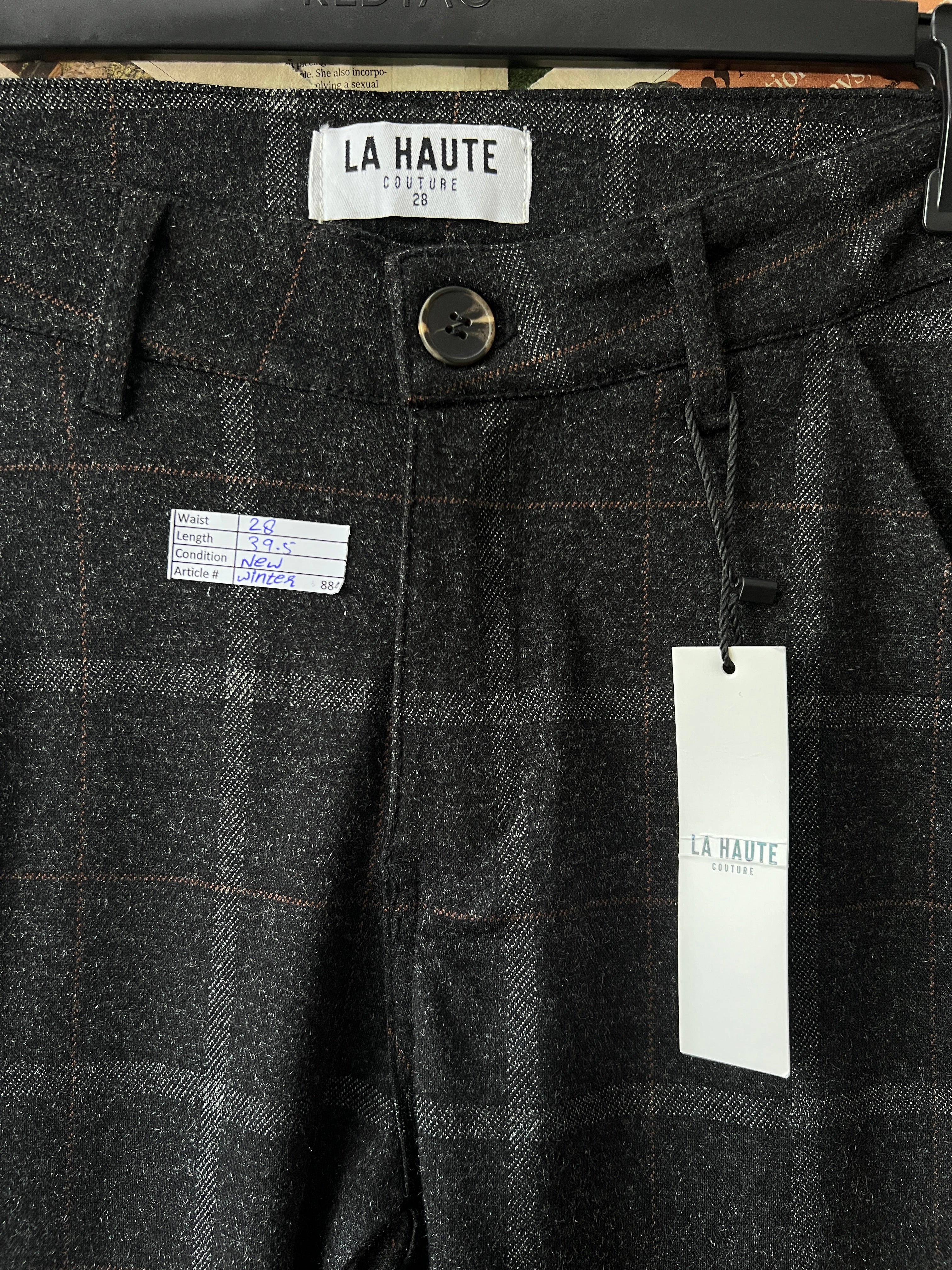La Haute® Waist: 28" | Charcoal Check | Pant | 884 - Genuine Maal