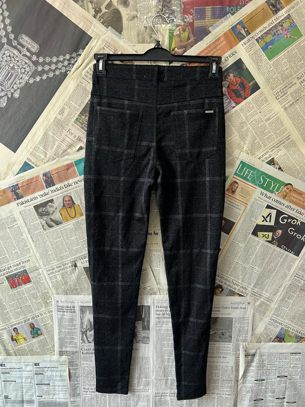 La Haute® Waist: 28" | Charcoal Check | Pant | 884 - Genuine Maal