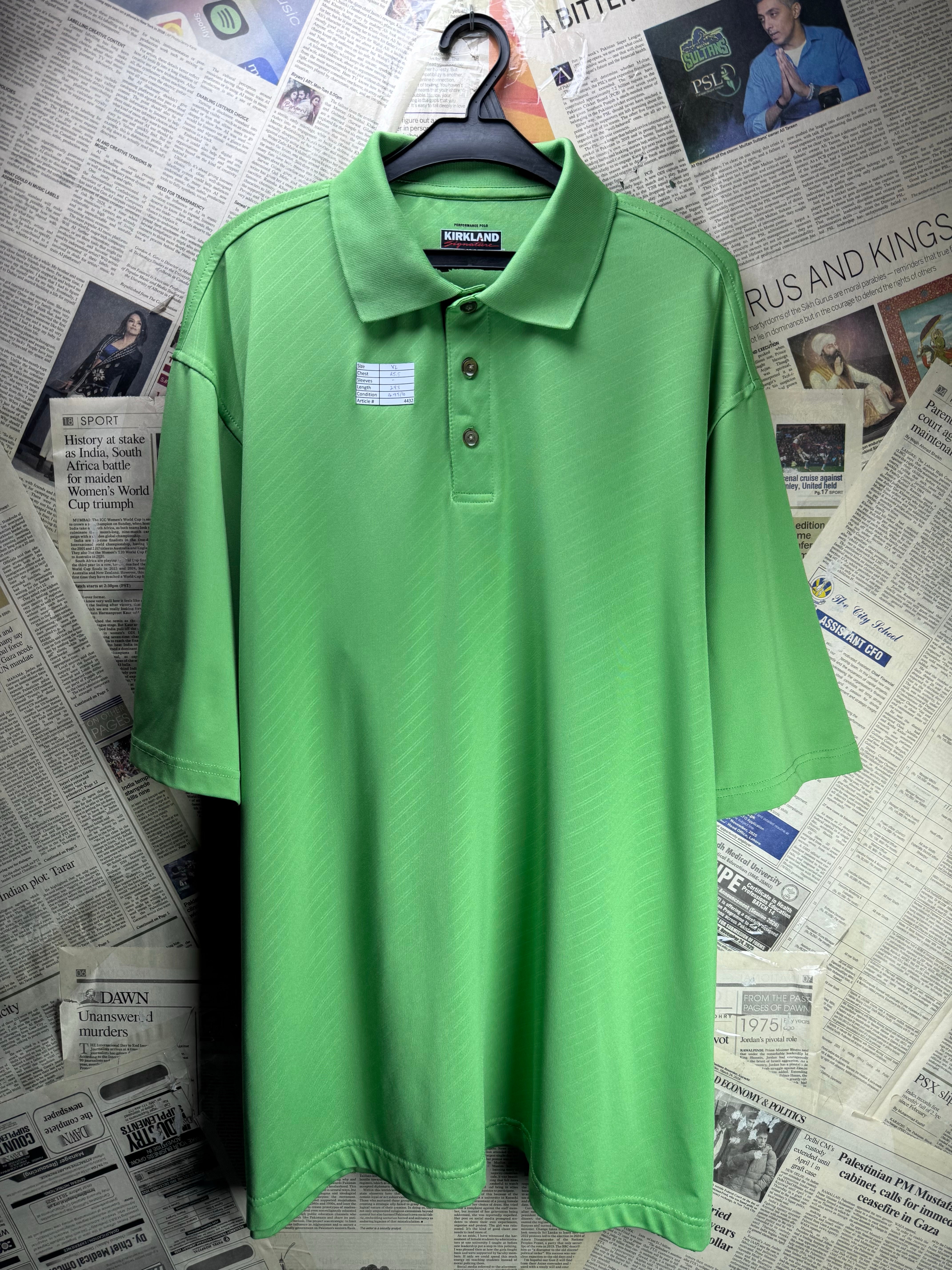 Kirkland® XL | Chest: 25.5" | Green | Golf Polo | Poly - Spandex | 4432 - Genuine Maal