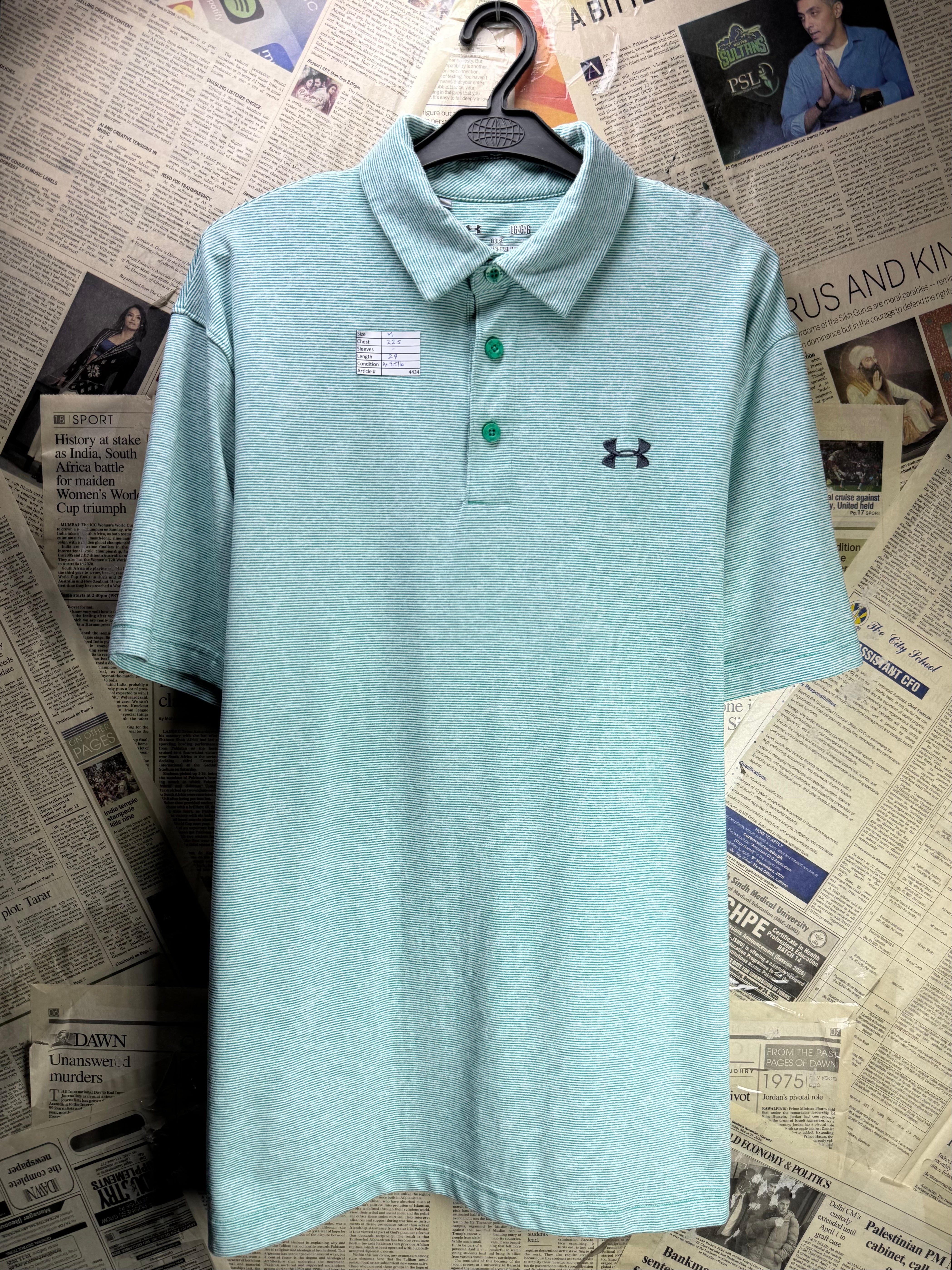 Under Armo*r® Medium | Chest: 22.5" | Blue | Golf Polo | Polyester | 4434 - Genuine Maal