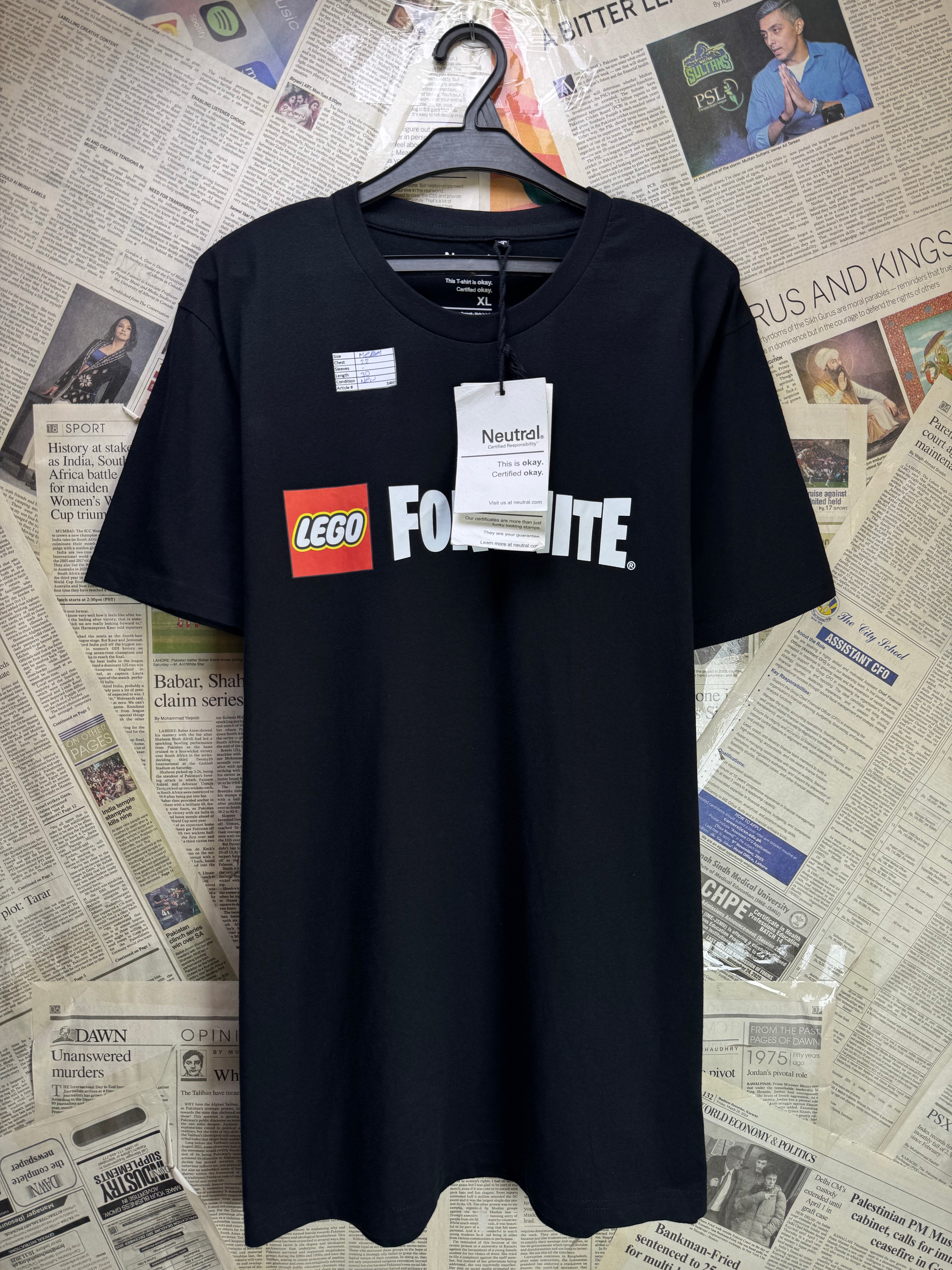 Neutral® Medium | Chest: 22" | Black | Lego T-Shirt | Cotton | 3460 - Genuine Maal