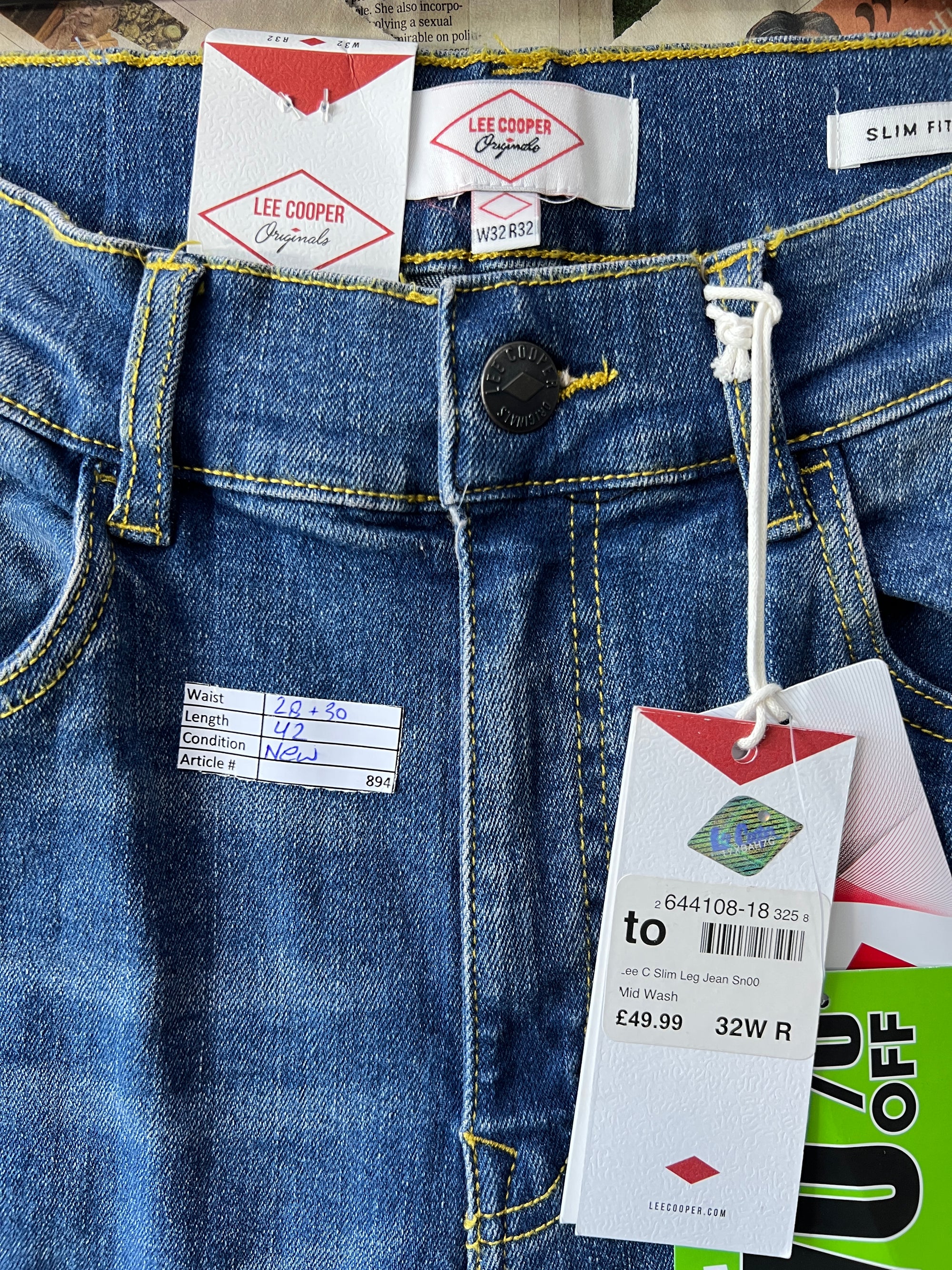 Lee Cooper® Waist: 28" to 30" | Blue | Denim Pant | 894 - Genuine Maal